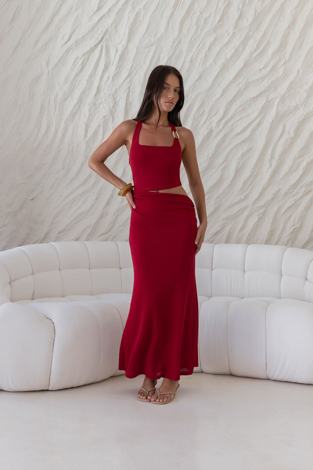 Horizon Hunter Maxi Dress Maroon