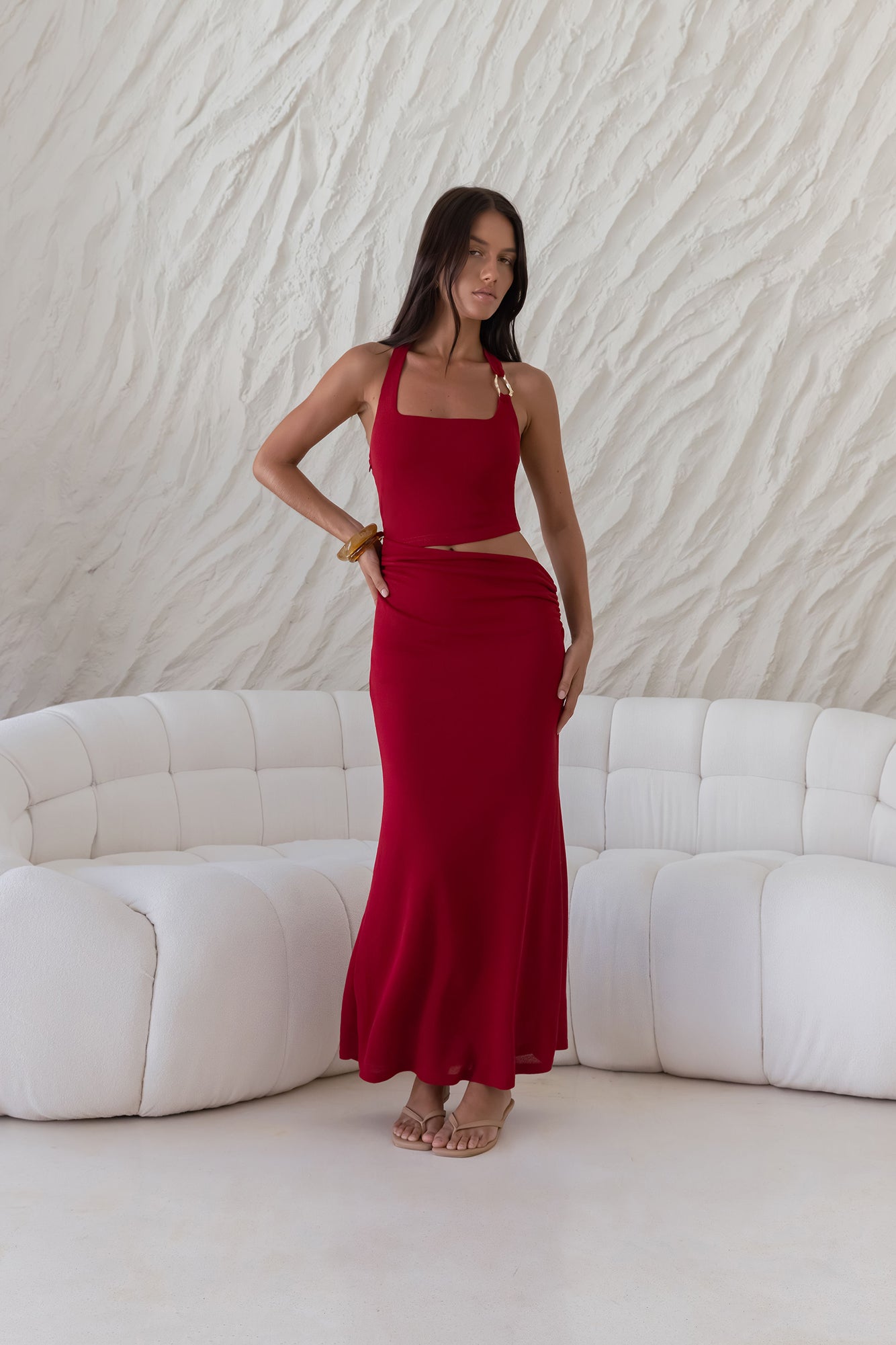 Horizon Hunter Maxi Dress Maroon