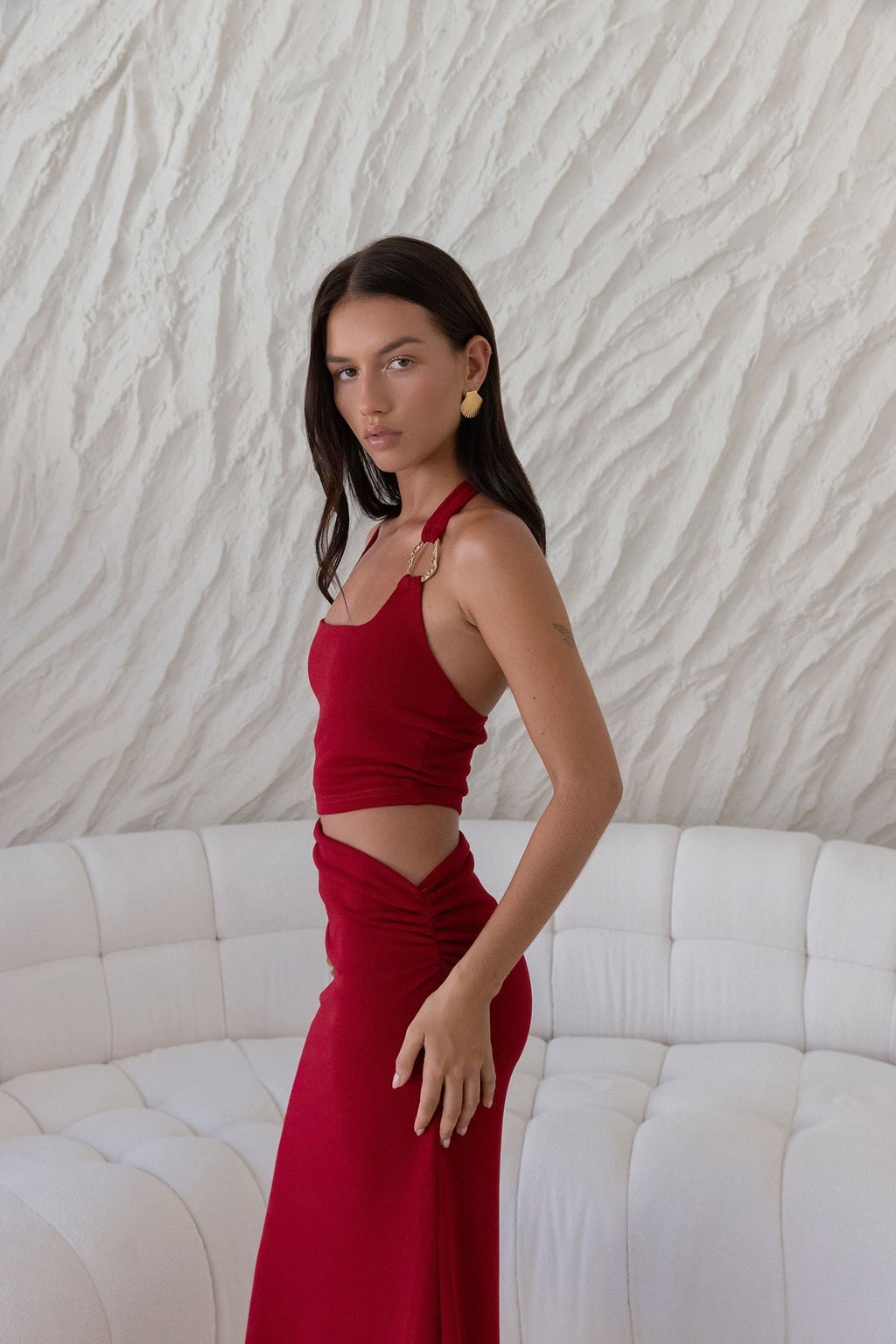 Horizon Hunter Maxi Dress Maroon