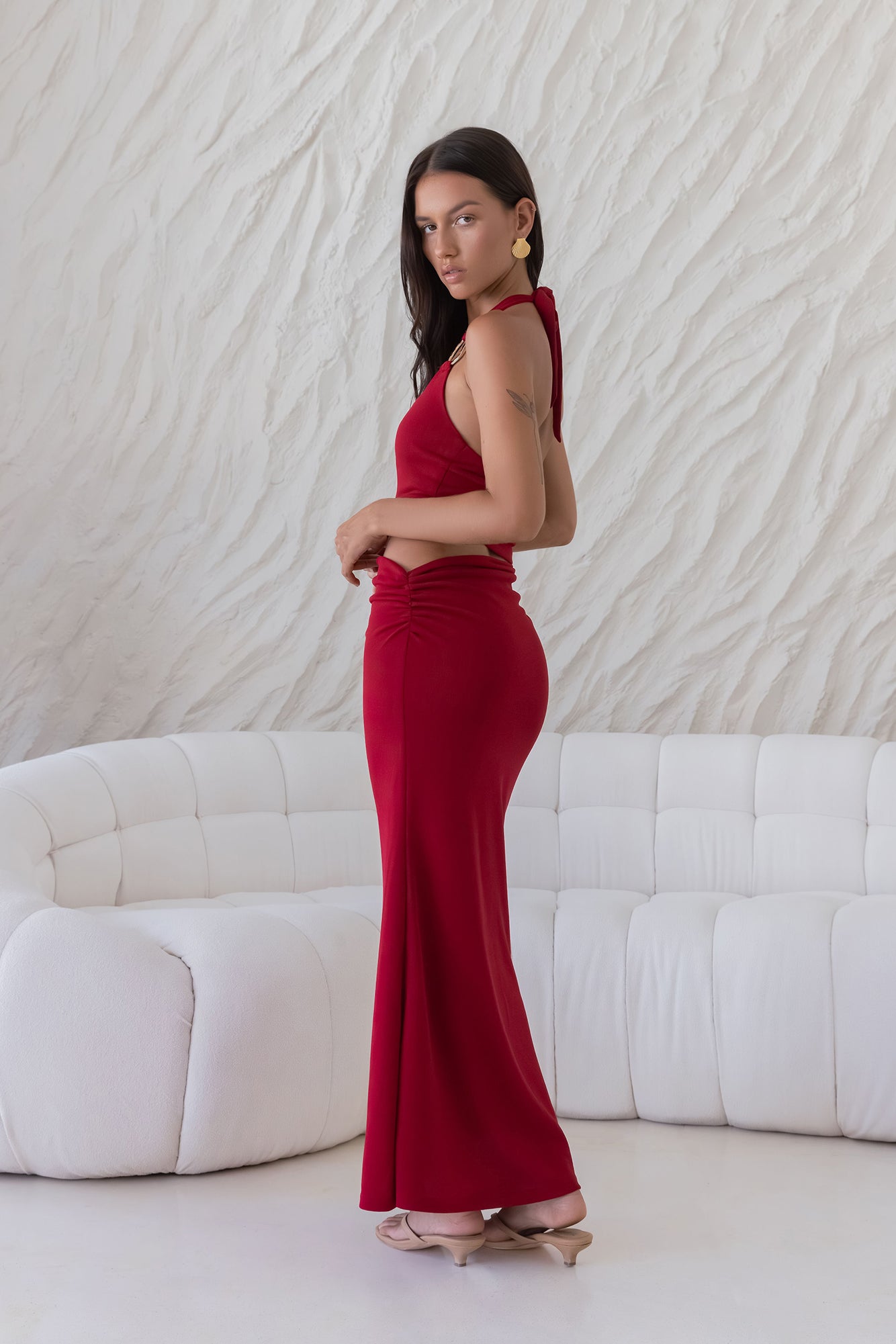 Horizon Hunter Maxi Dress Maroon