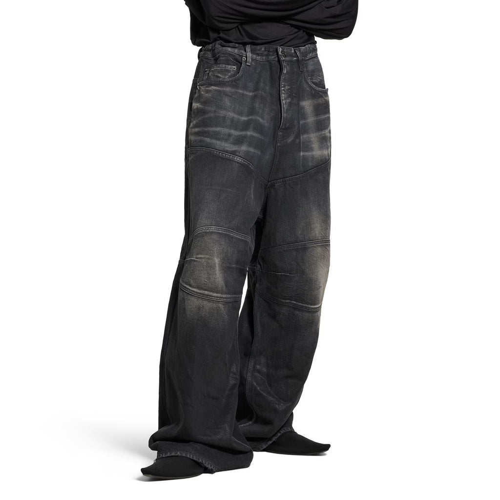 Balenciaga Men's Drawstring Loose Jeans Four Seasons Cotton Solid Color Casual Pants Ngvp #1513