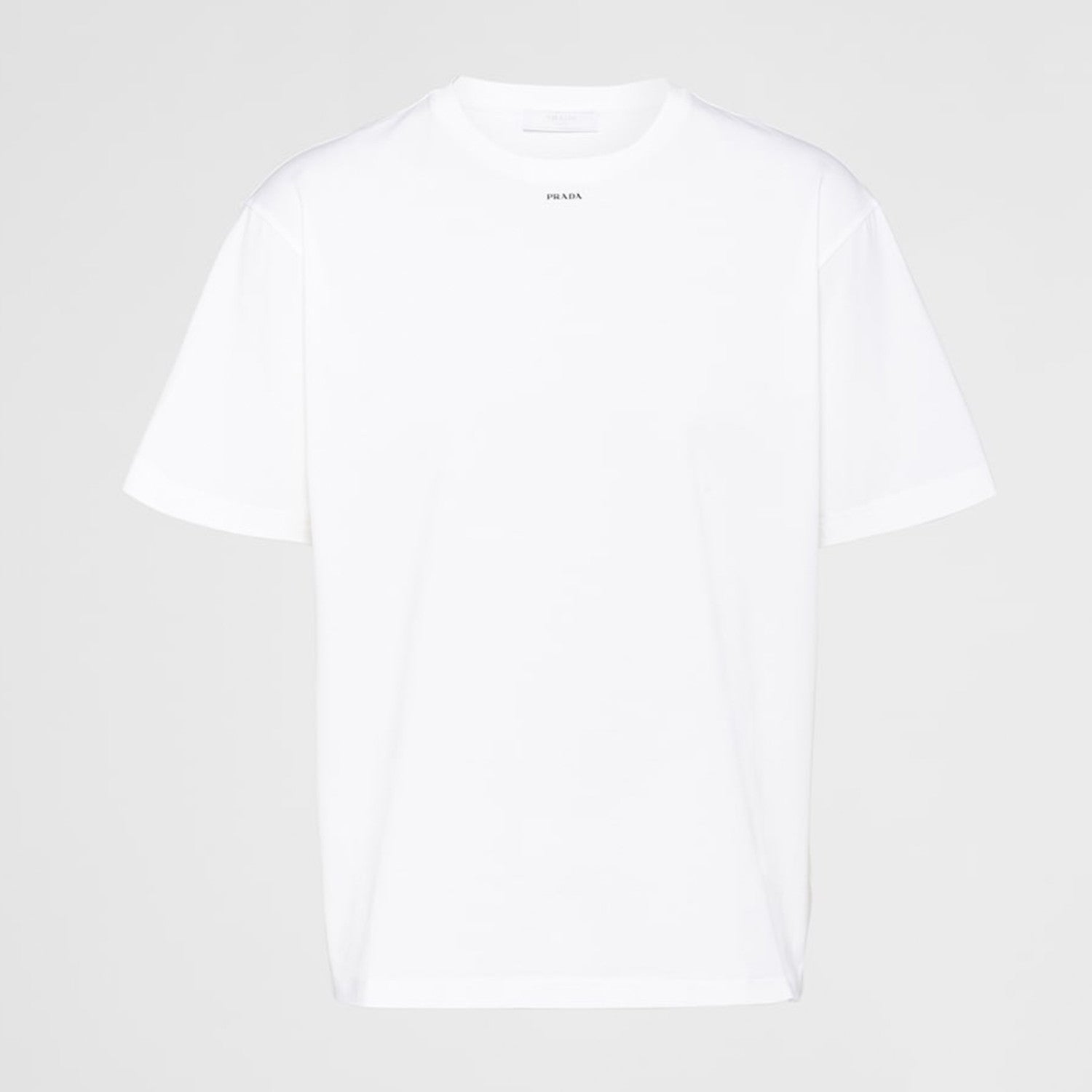 Prada Men's Spring/Summer Fashion Letter Logo Solid Color T-shirt Short sleeved Round Neck Casual Loose Comfortable Top  #99576