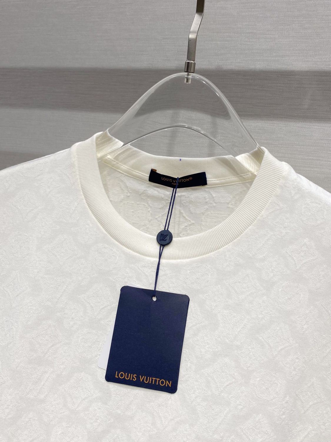 Louis Vuitton Men's Summer MONOGRAM Cut Floral Solid Color Cotton Round Neck Straight Fit Short Sleeve T-Shirt #72182