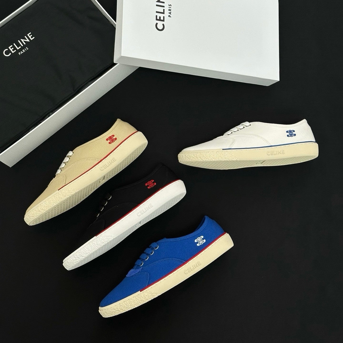 CELINE ALAN SNEAKER IN CANVAS AND SUEDE CALFSKIN #386821