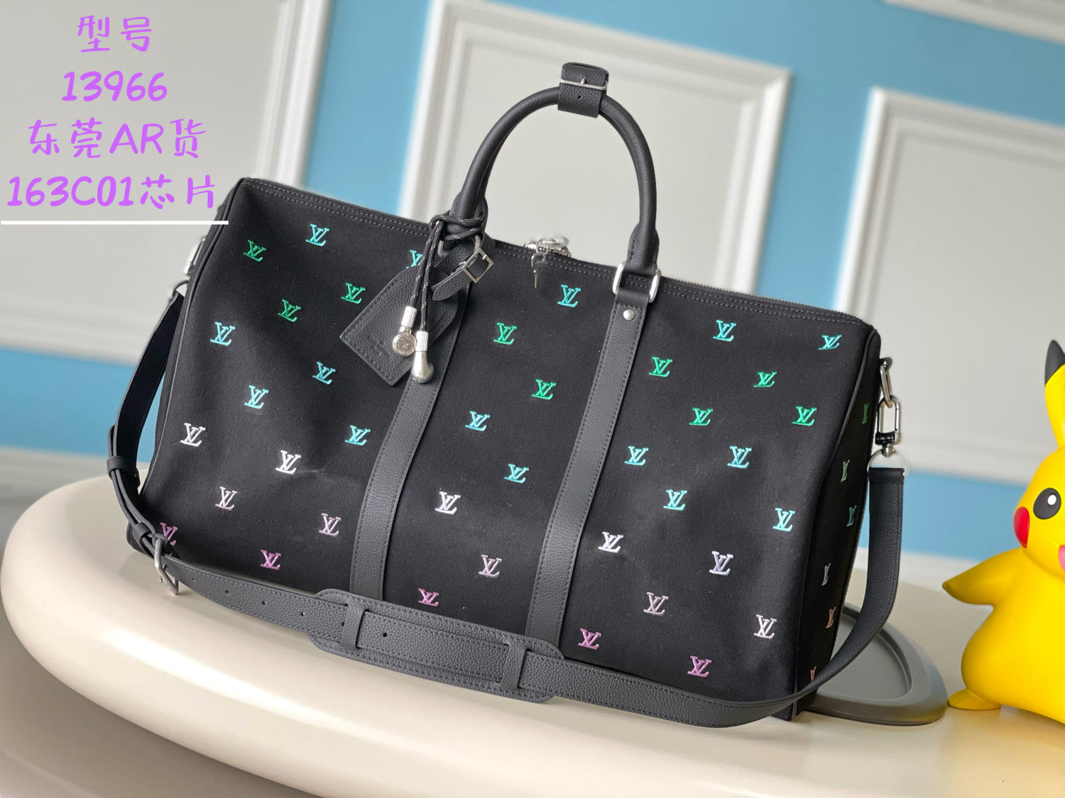 Louis Vuitton Keepall Bandoulière 50 Men's Letter Embroidery Colourful Printing Solid Colour Detachable Adjustable Shoulder Strap Denim Shoulder Slant Tote Bag Bags #76751
