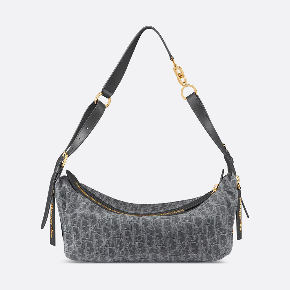 DIOR Medium_D-Journey Bag in Crinkled Calfskin Metallic Gold-Tone Flat Macrocannage #335779