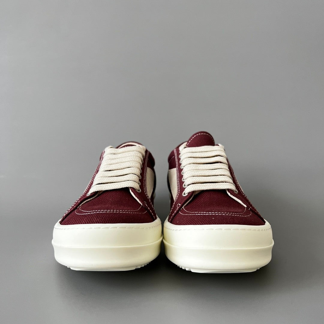 Rick Owens DRKSHDW Men's And Women's Spring/Summer Fashion Casual Round Toe Lace Up Low Top Twill Canvas Shoes #78281