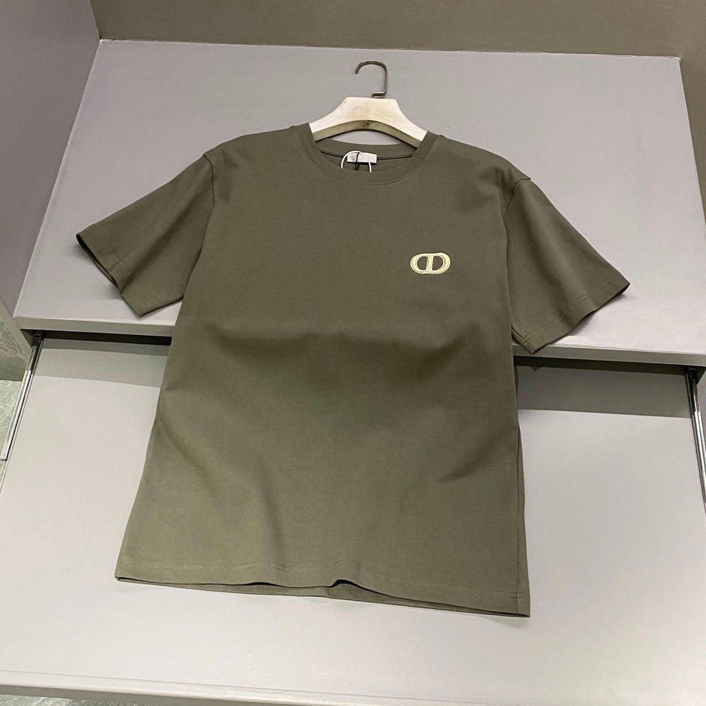 Dior Men's Summer Solid Color Embroidered Logo Round Neck Cotton Short Sleeve T-Shirt #99796