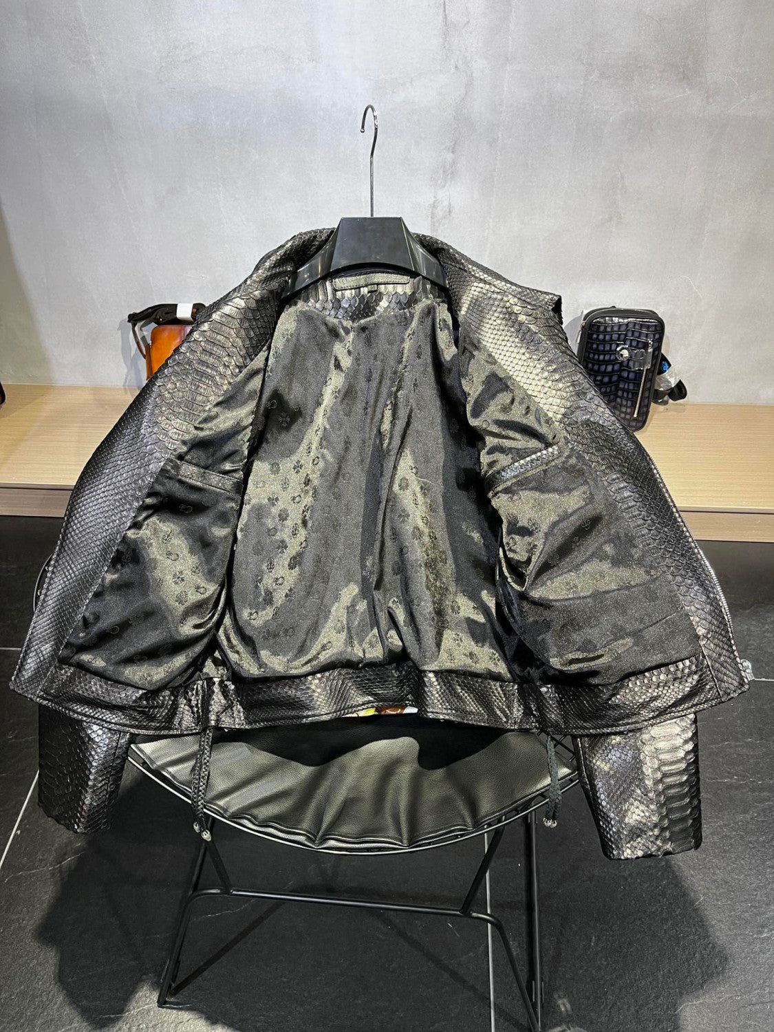 Chrome Hearts Scale Biker Leather Jacket #96638