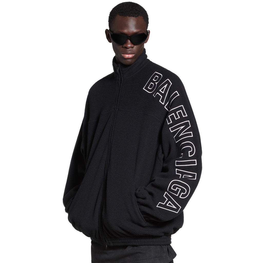 Balenciaga Men's New Fall And Winter Black Lambswool Material Collar Zipper Jacket #97214