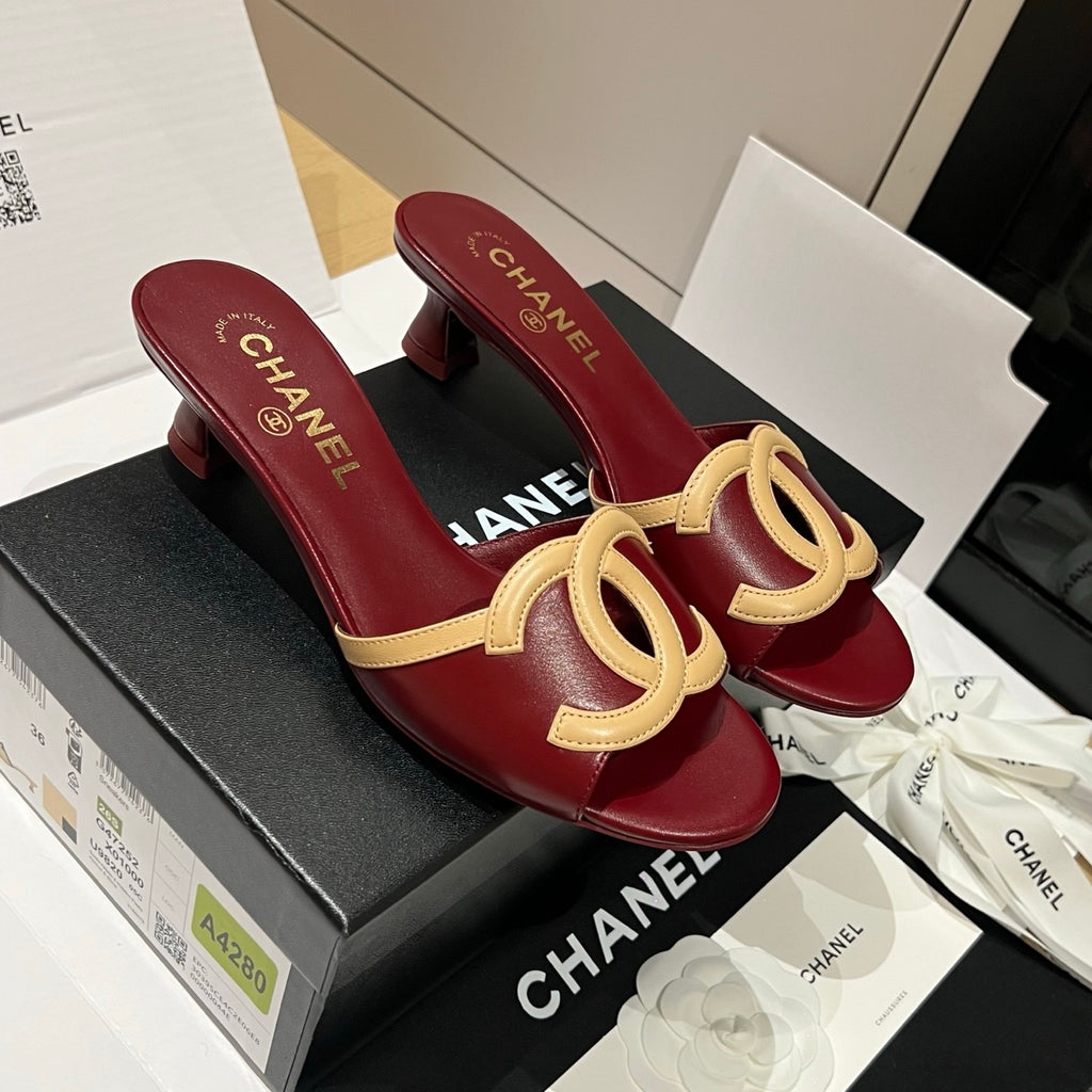 Chanel CC Kitten Heel Sandals #382676