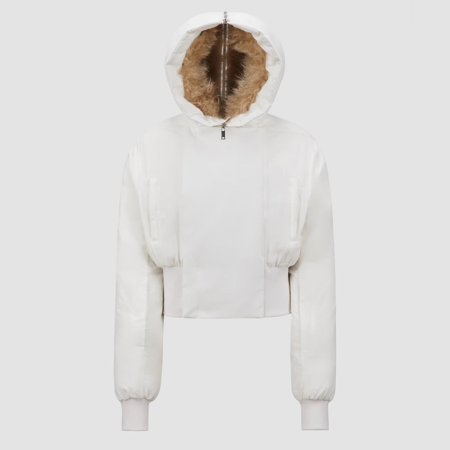 Moncler x Rick Owens Men's Women's Autumn And Winter Large Fur Collar Removable Trend High Street White Down Jacket Zip Hooded Jacket Ngvp #9794