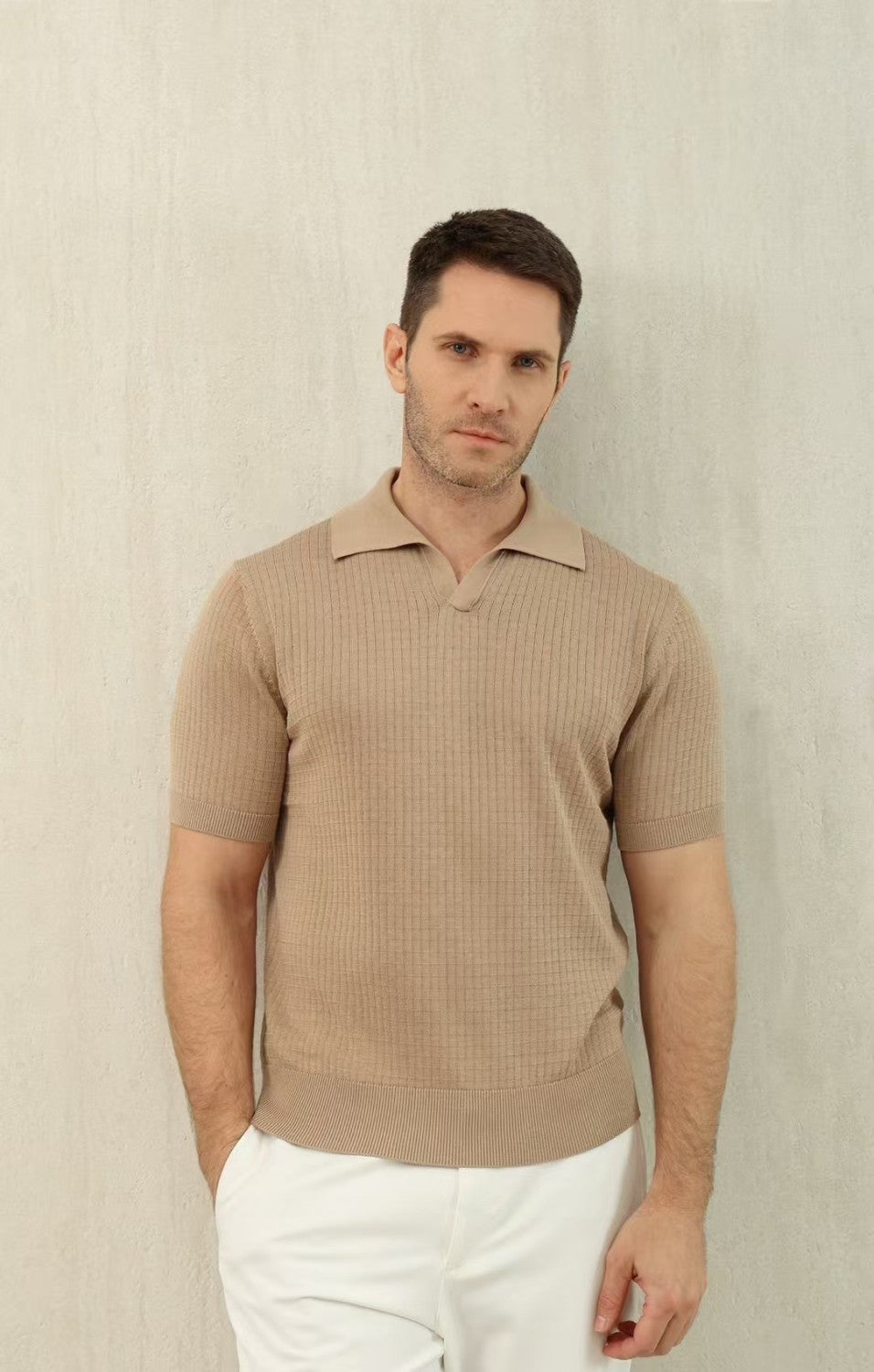 Loro Piana Men's Summer Refreshing Thin Knitted Lapel Short-sleeved Top Multicoloured Fashion Comfortable Temperament T-shirt Ngvp #9956