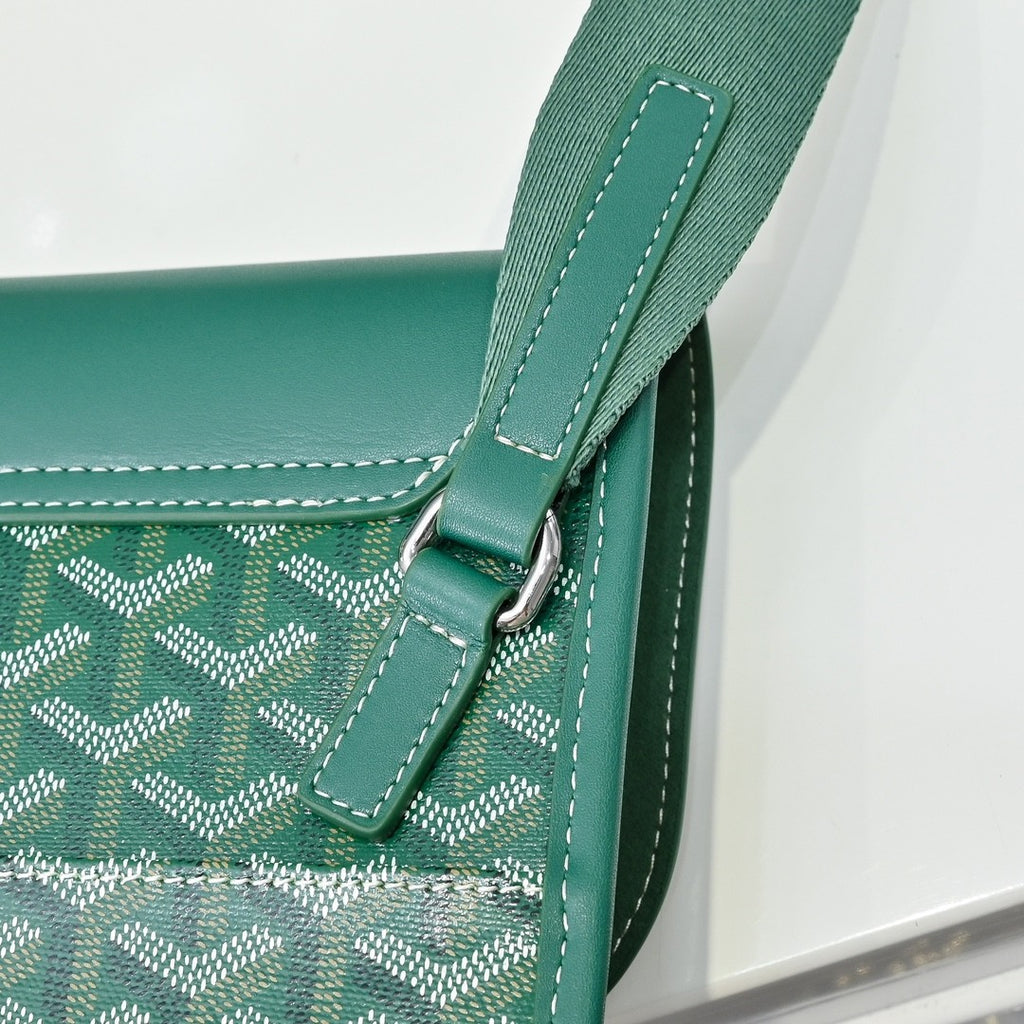 GOYARD Coursier Men's and Women's Solid Color Adjustable Shoulder Strap Canvas Spell Calfskin Messenger Bag Crossbody Shoulder Bags #76473