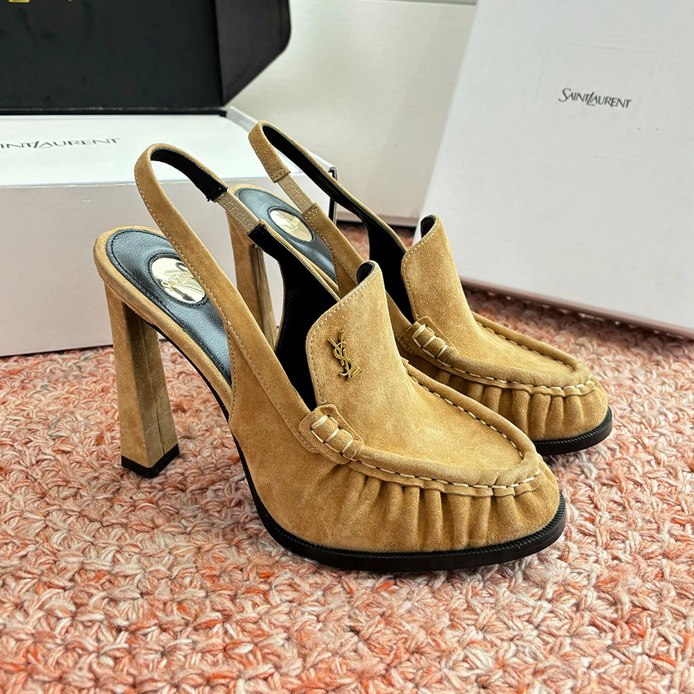 Saint Lauren High Heel Loafers Slippers #377322