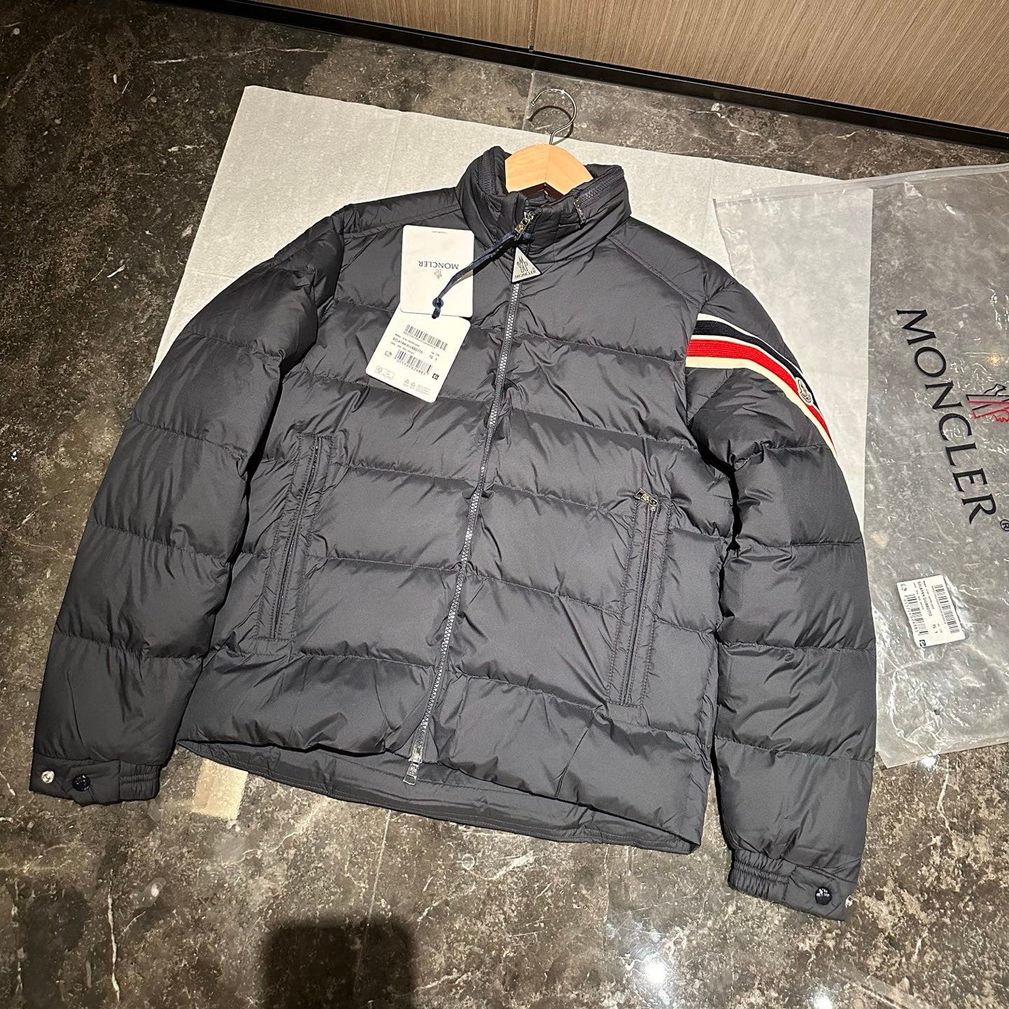 Moncler Men's Winter Fashion Casual High Neck Double Zip Goose Down Nylon Fabric Cotton Jacket Down Outerwear Jacket #79539