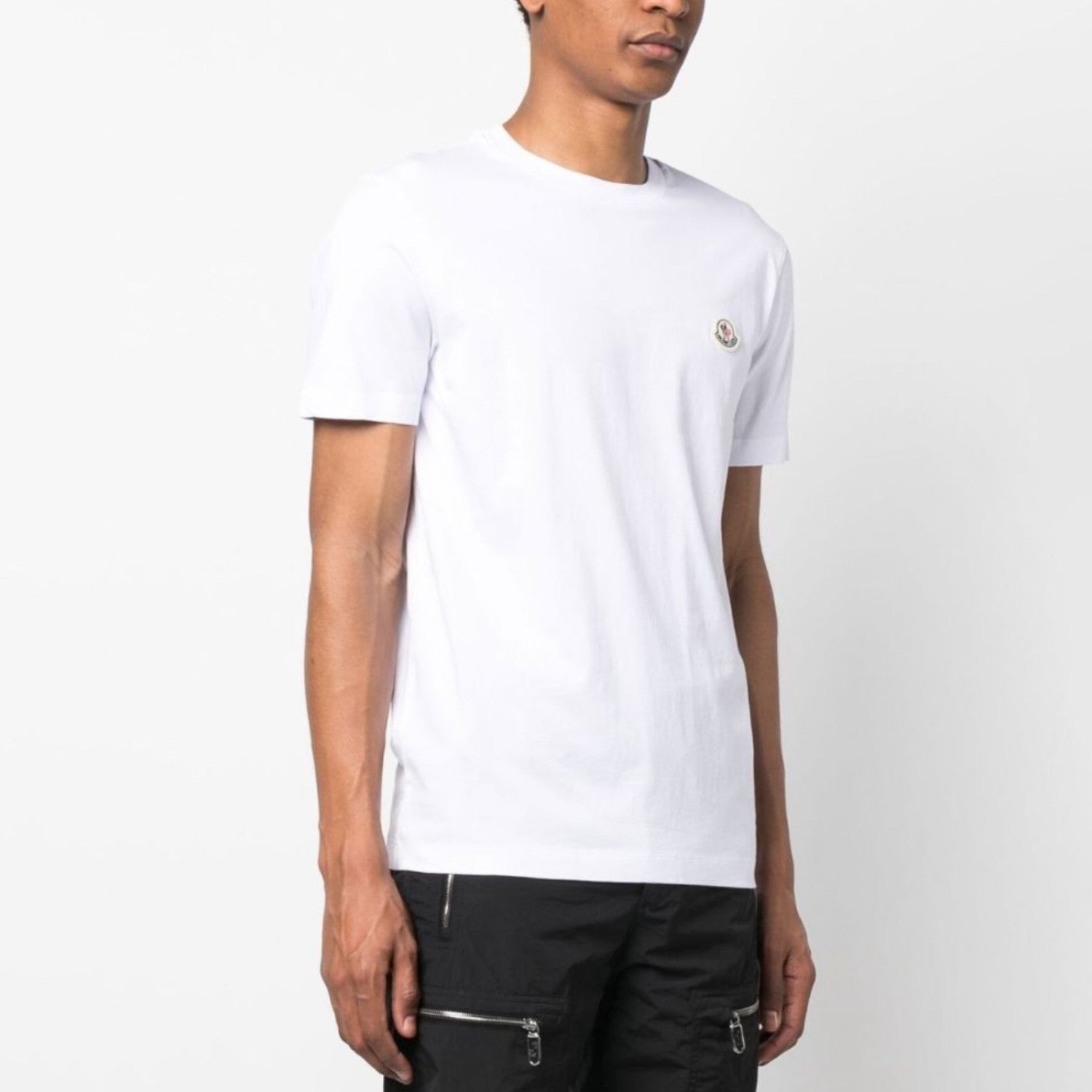 Moncler Men's Logo Summer Round Neck Solid Color Loose Straight Short Sleeve T-Shirt #75513