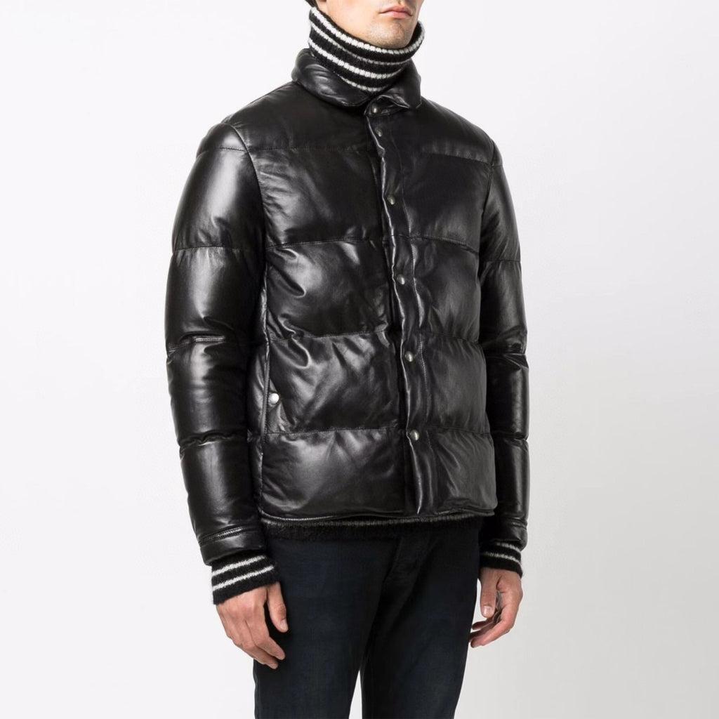Tom Ford Leather Puffer Down Jacket Ngvp #6822