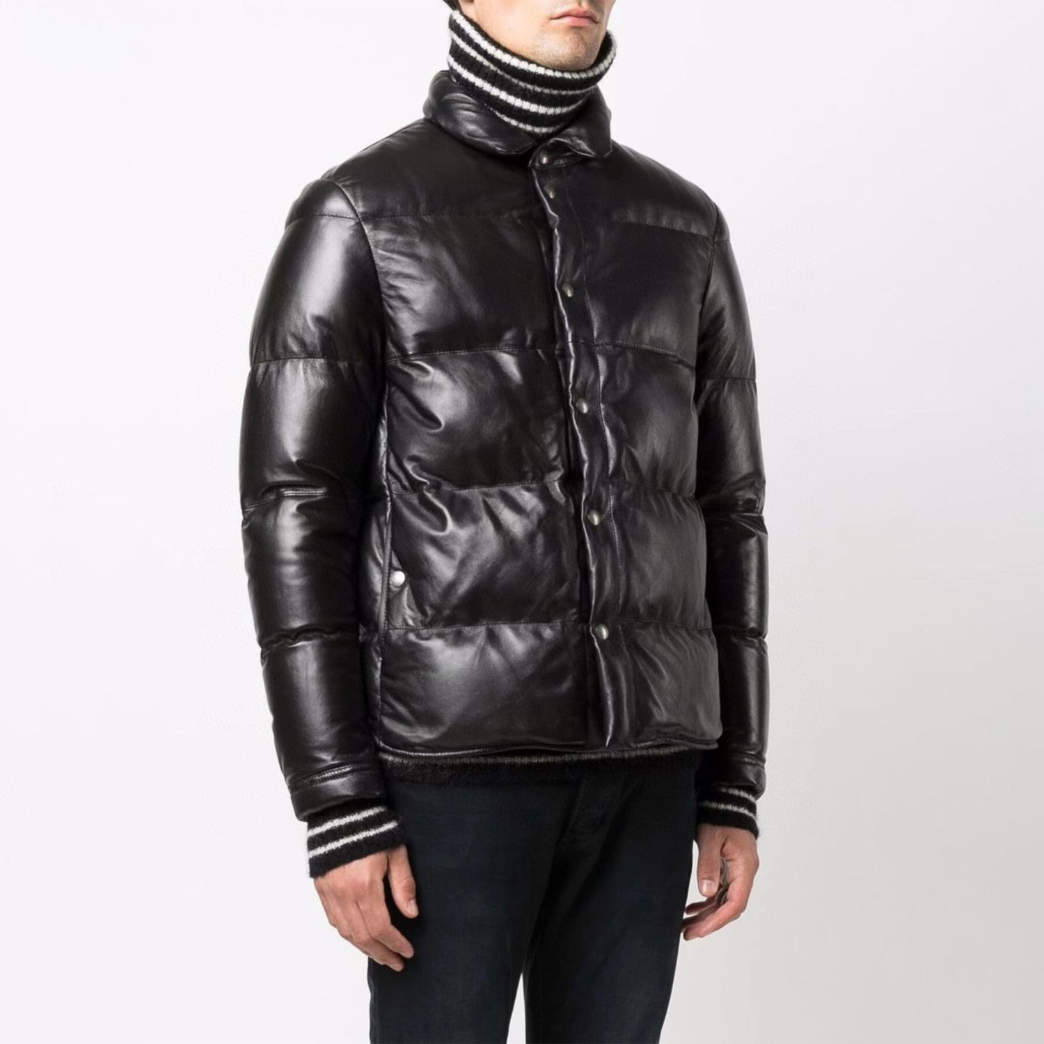 Tom Ford Leather Puffer Down Jacket Ngvp #6822