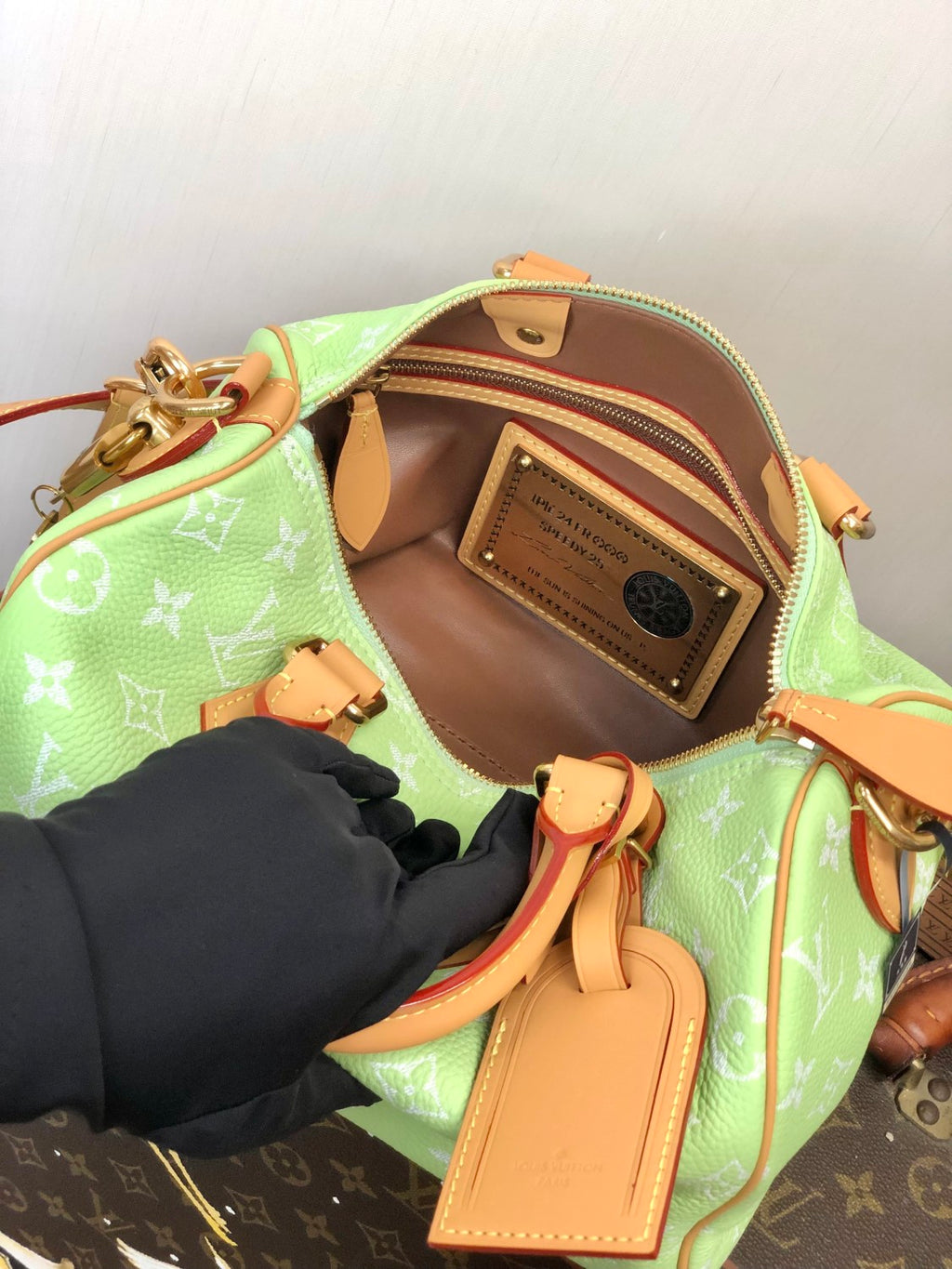Louis Vuitton Women's Fashion Classic Avocado Green Logo Zipper Closure Leather Shoulder Bag Handbags In Small Medium And Large Sizes Crossbody Bag Bags #78663