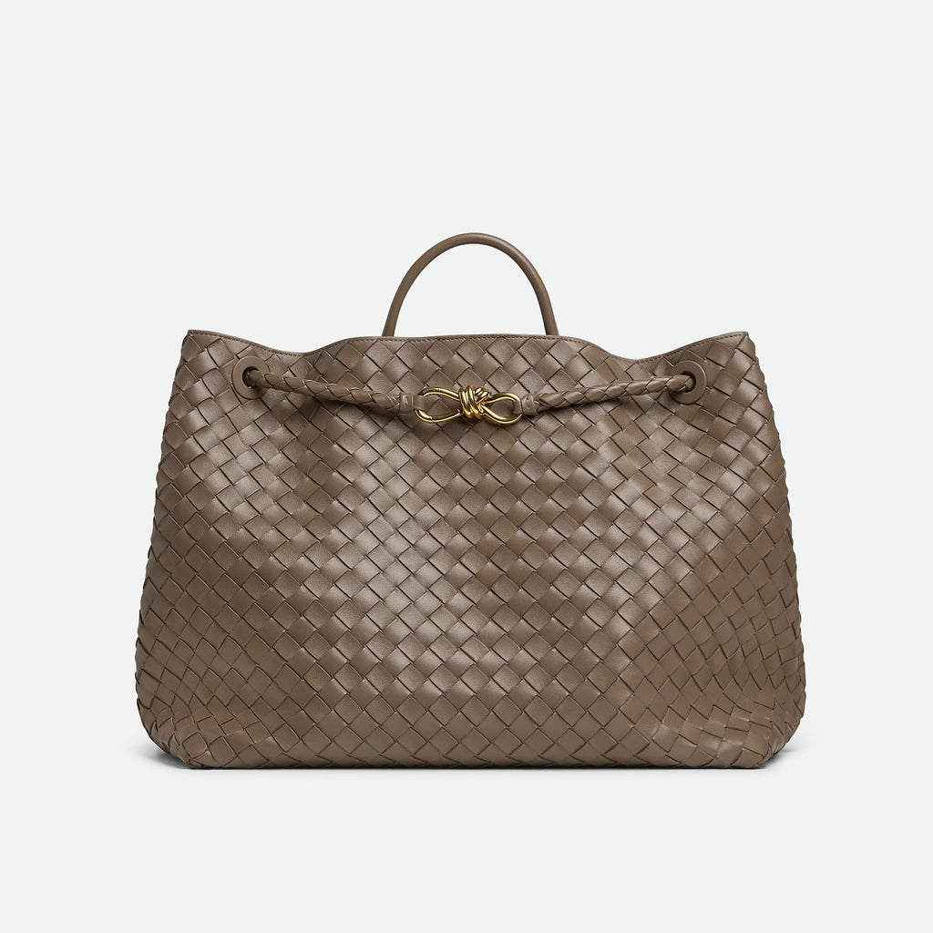 Bottega Veneta Large Andiamo Women's Woven Solid Color Magnetic Clasp Closure Sheepskin Tote Bag Bags #76912