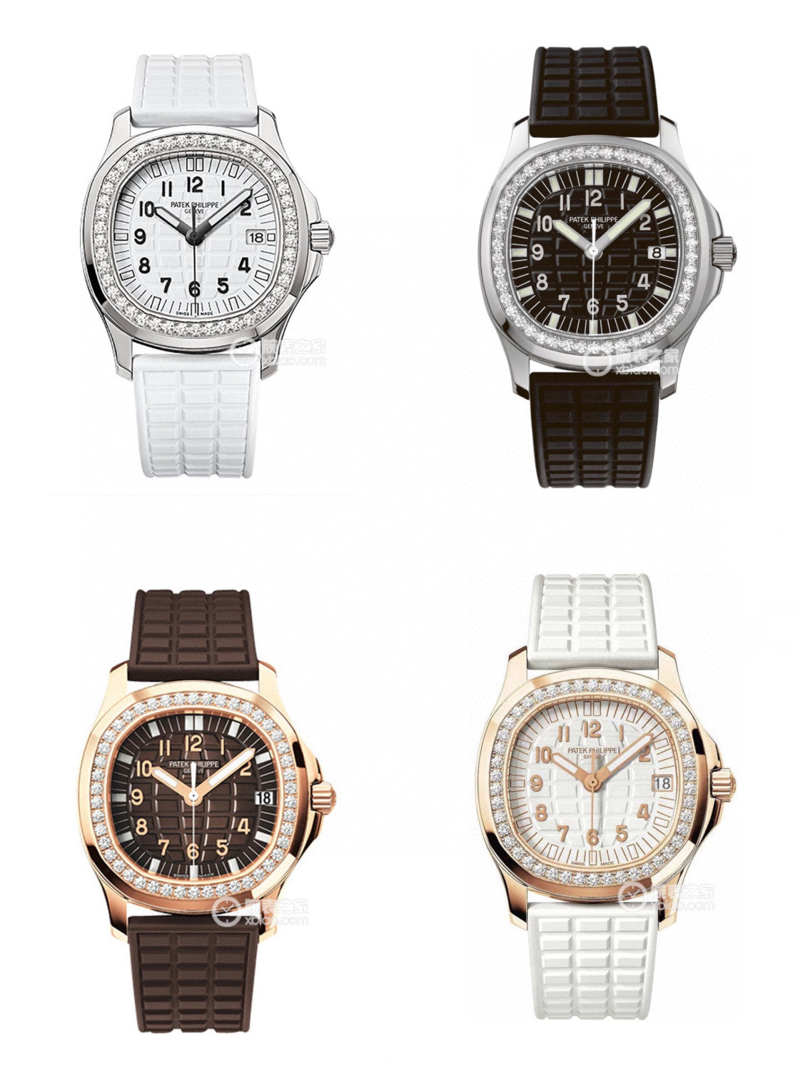 Patek Philippe Mechanical Watches With Diamonds On Silicone Straps Watch #96352