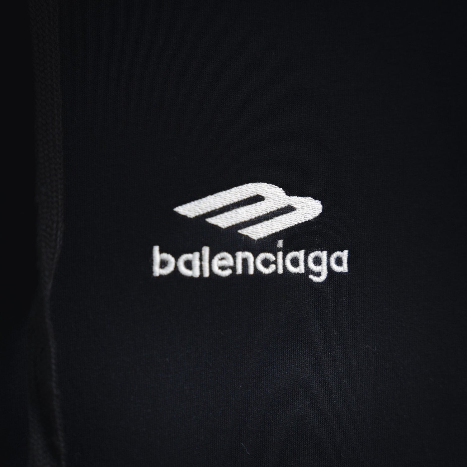 Balenciaga 3b Sports Icon Zip-up Hoodie in Washed Black White #375599