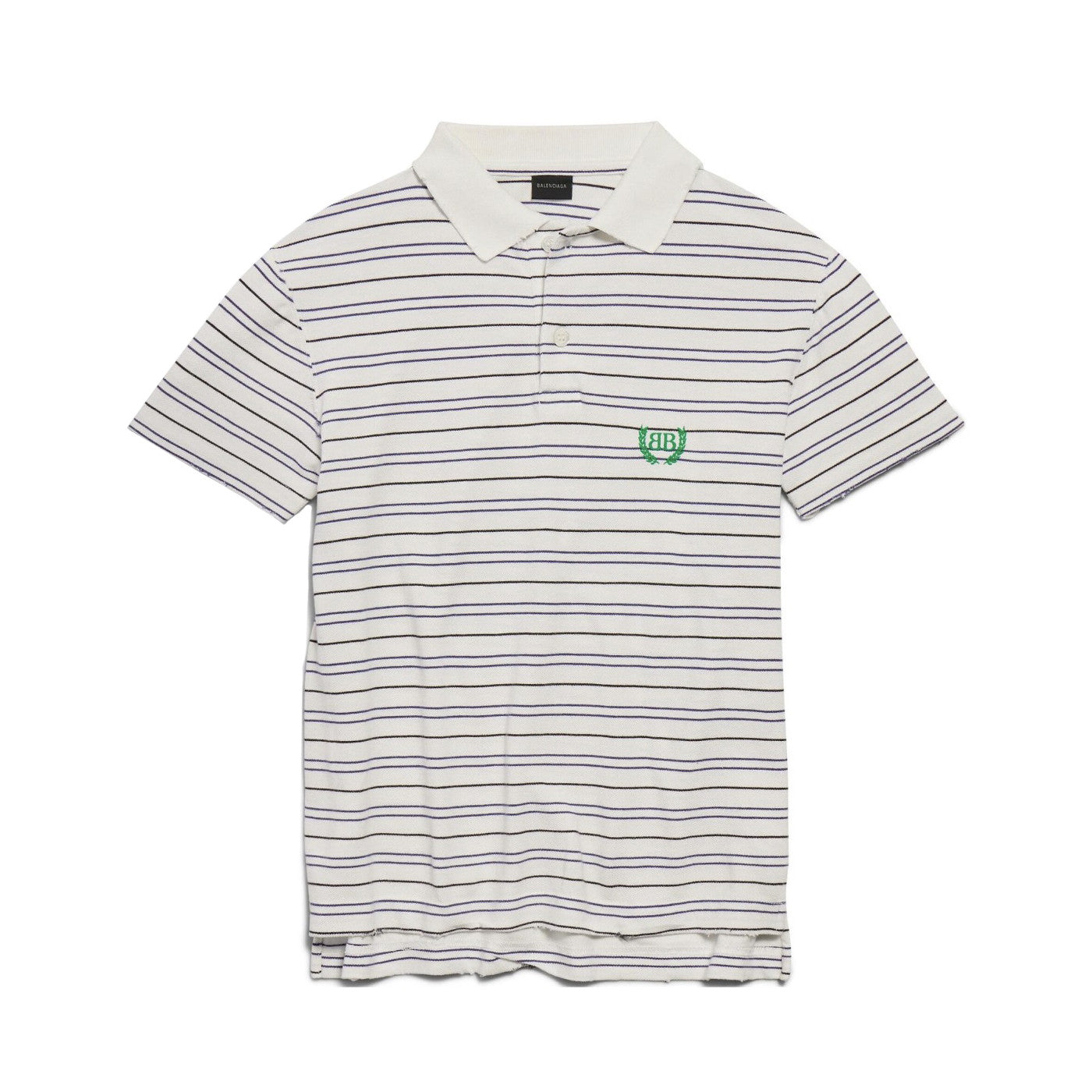 Balenciaga Men's Summer Solid Colour Stripe Printed Embroidery Pattern Printed Polo Neck Short Sleeve T-Shirt #77117