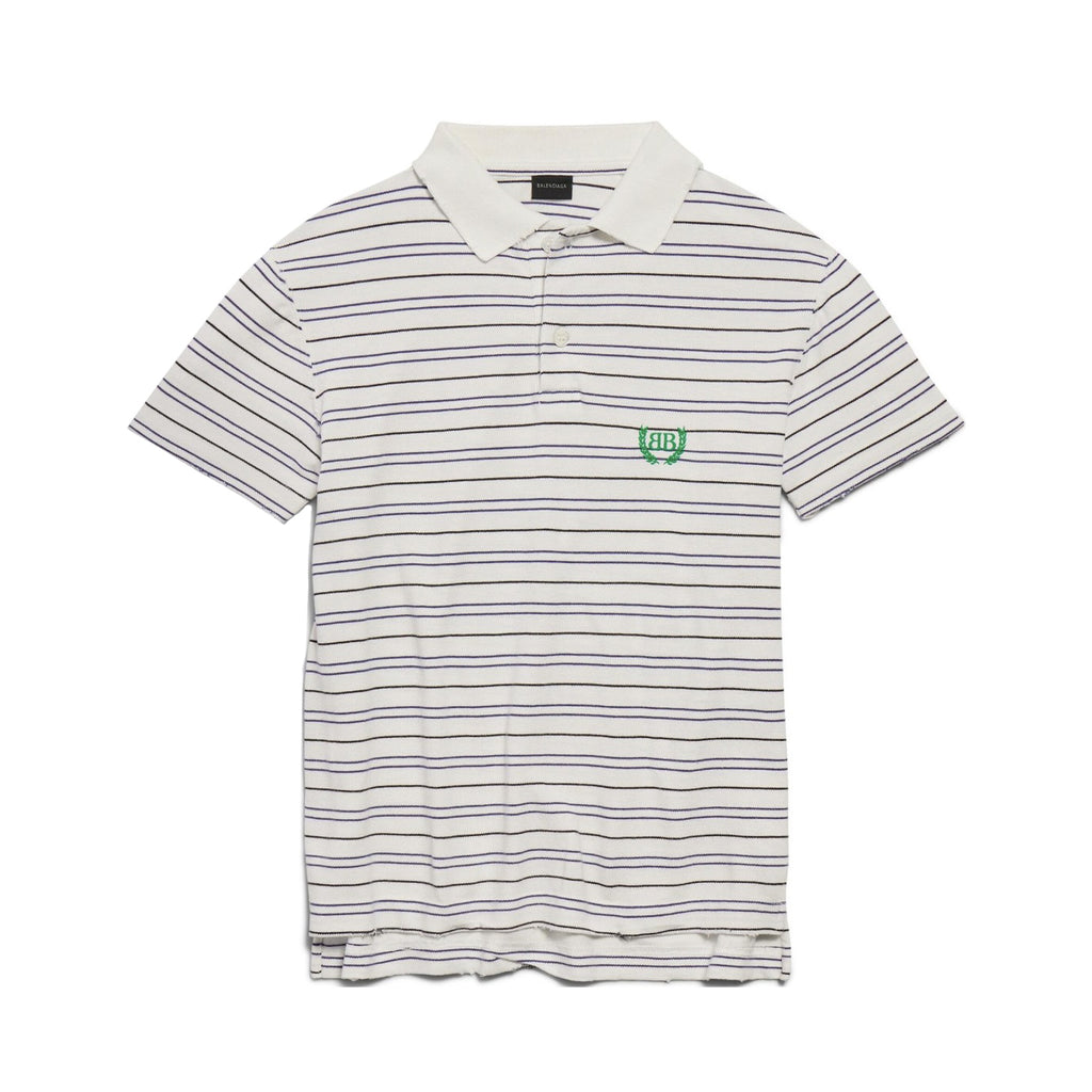 Balenciaga Men's Summer Solid Colour Stripe Printed Embroidery Pattern Printed Polo Neck Short Sleeve T-Shirt #76767