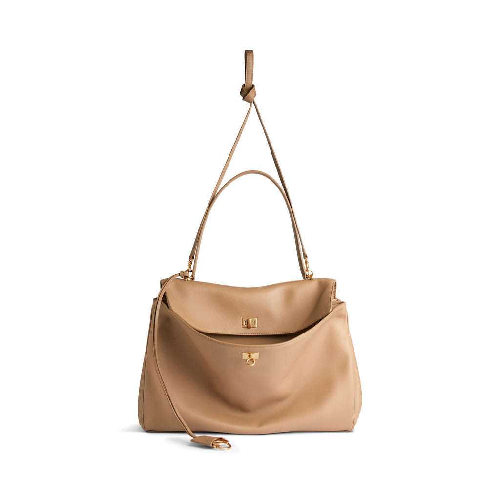 Balenciaga Rodeo Large Handbag Women's Men's Solid Fashion Leather Contour Gold Silver Metal Accessories Bags 7897442AA4V2621 Ngvp #1584