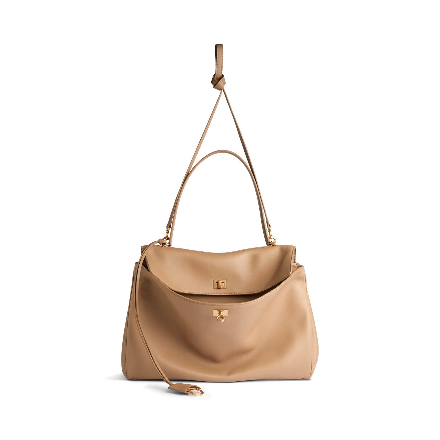 Balenciaga Rodeo Large Handbag Women's Men's Solid Fashion Leather Contour Gold Silver Metal Accessories Bags 7897442AA4V2621 Ngvp #1584