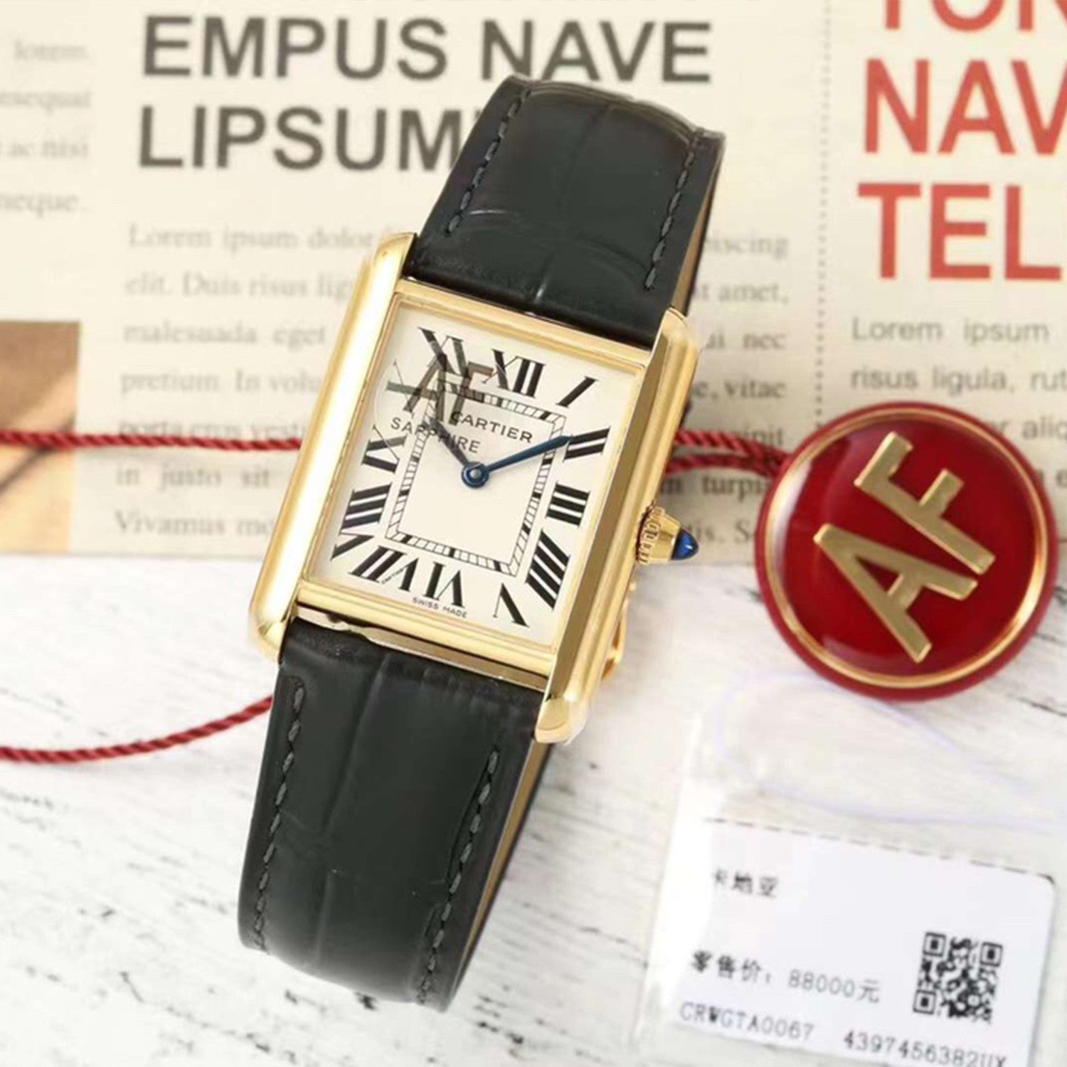 Cartier Tank Must De Cartier Watch Women's Large Gold And Silver Fashionable Temperament Watch #81211