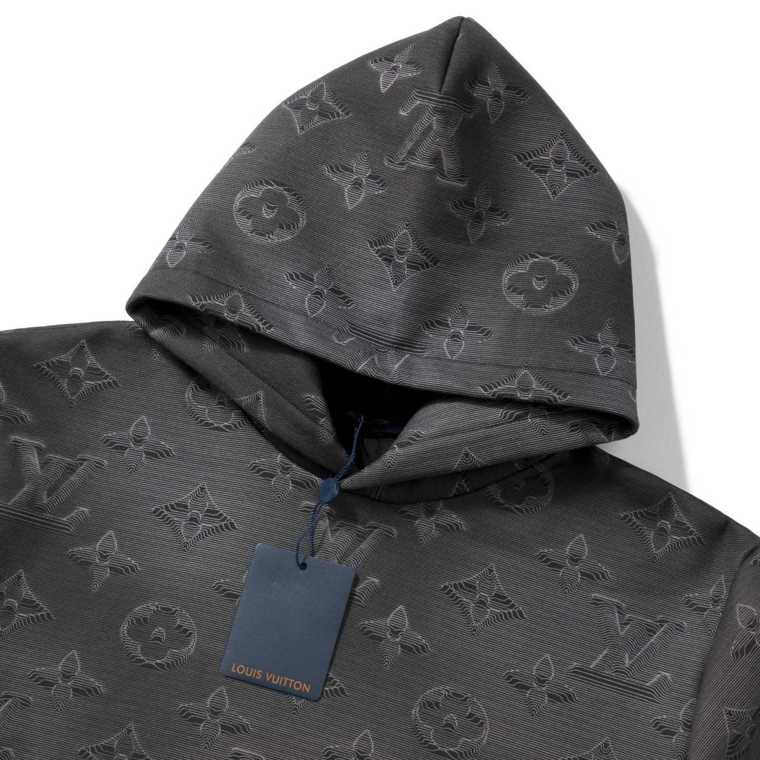 Louis Vuitton Men's Spring/Autumn Black Logo Printed Classic Hooded Sweatshirt #74298