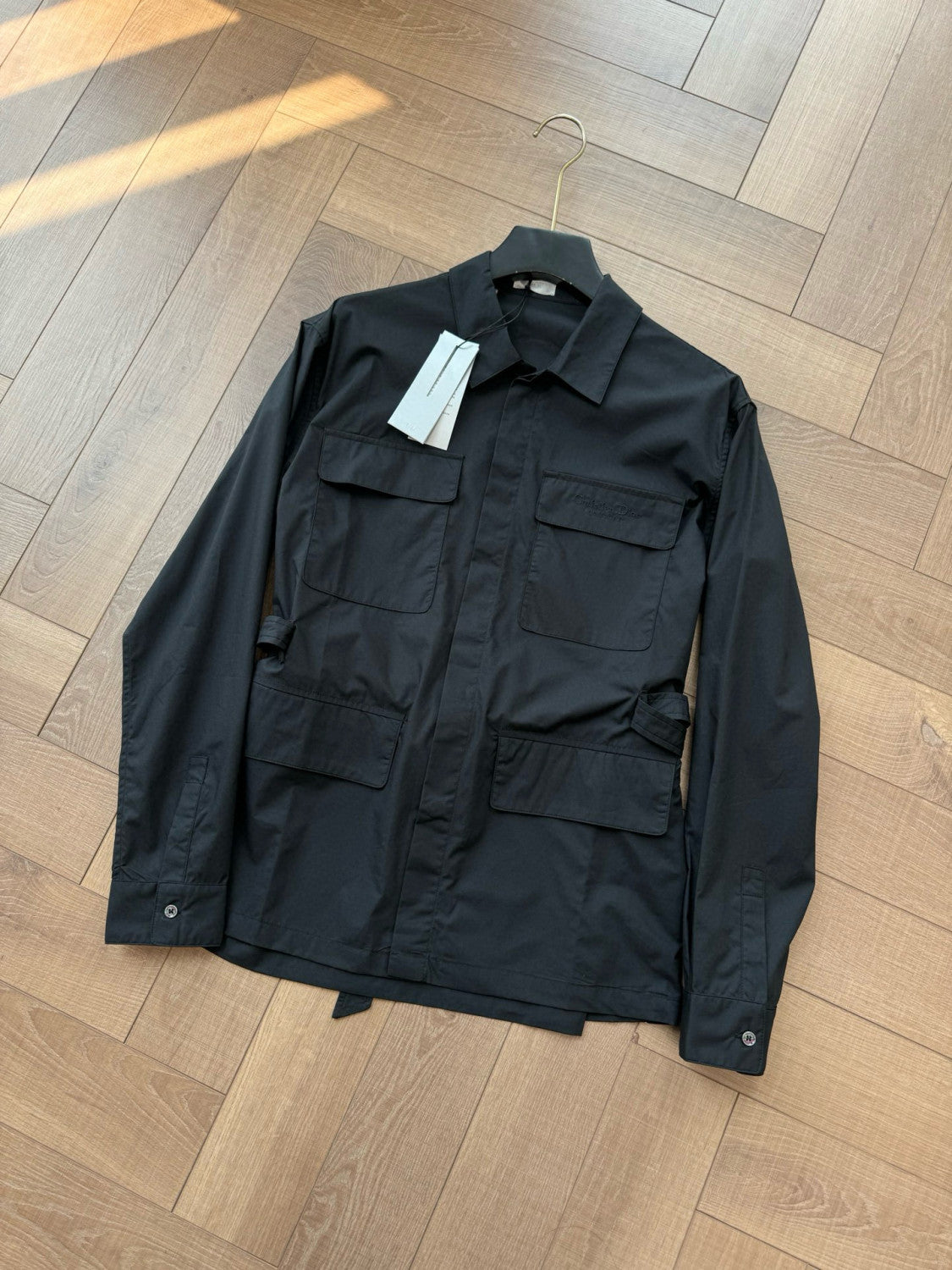 Gucci Men's Spring/Summer Solid Color Fashion Casual Logo Embroidered Collar Cotton Flap Pocket Single Breasted Long Sleeved Shirt Jacket #78252