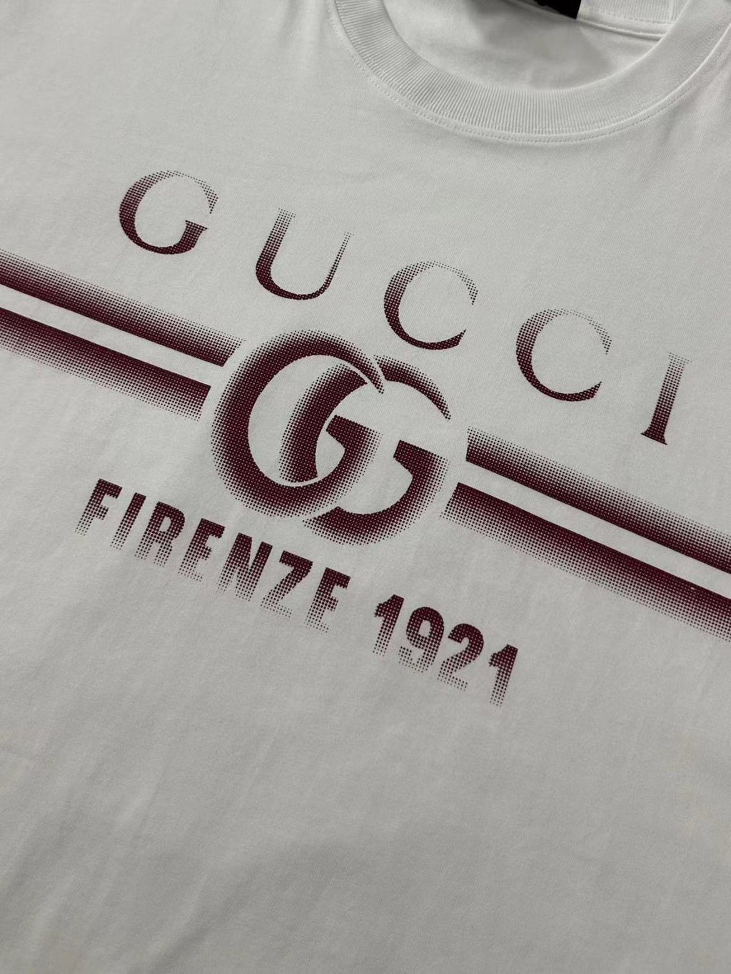 Gucci Men's Summer Letter Logo Print White Round Neck Short Sleeve T-Shirt #72297