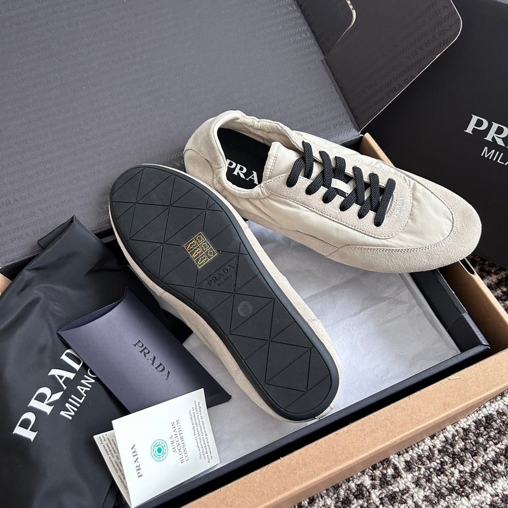 Prada Women's Spring/Fall Fashion Casual Round Toe Lace Up Mesh Print Logo Cotton Laced Sneakers Shoes #78481