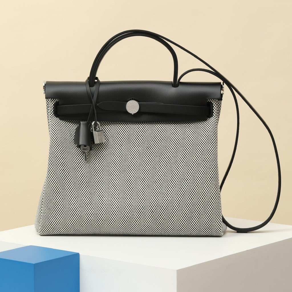 Hermes Women's Classic Fashion Solid Color Leather Saddle Buckle Lock Military Canvas Travel Tote Shoulder Bag Bags HB310180 #79122