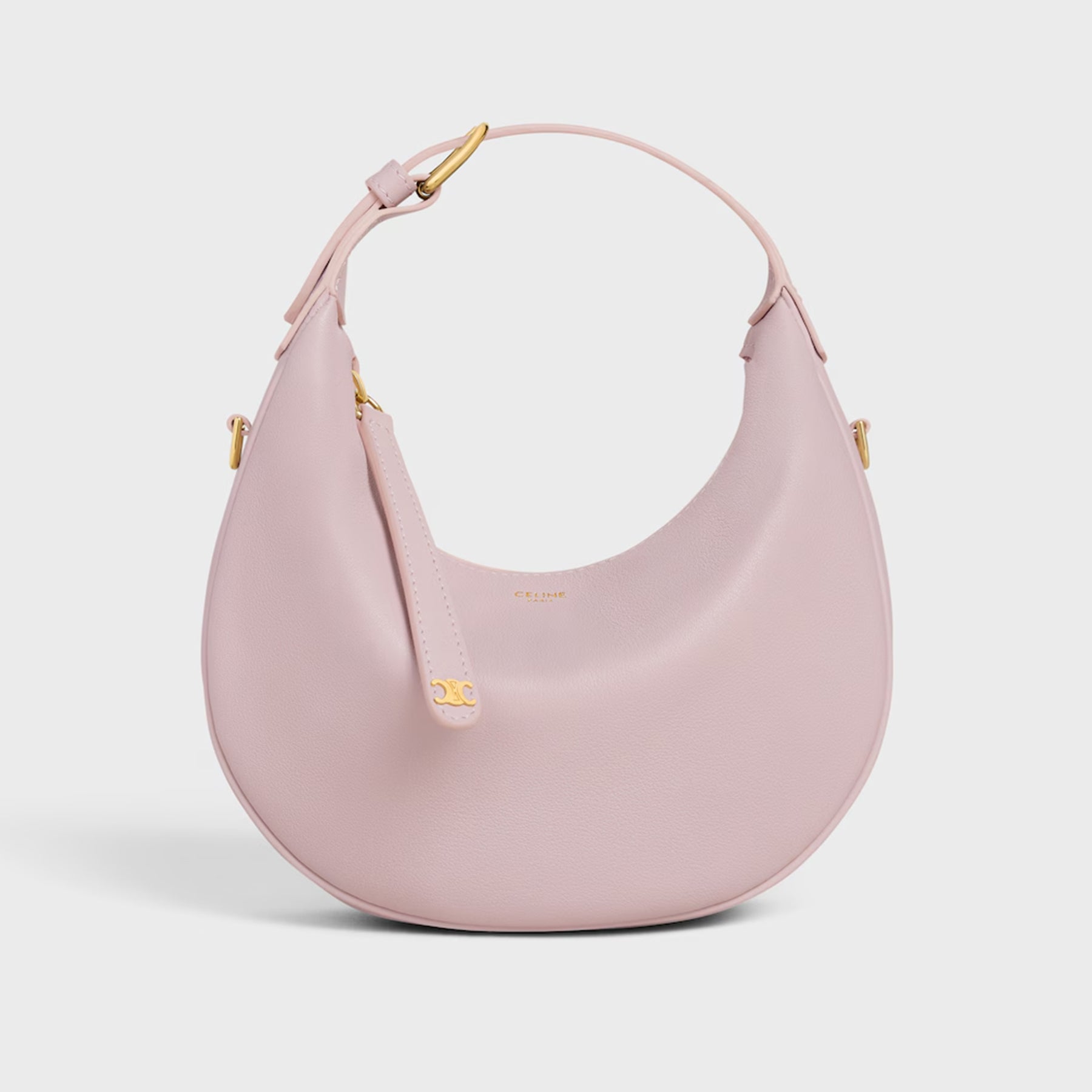 Celine Women's Pink Teen Lulu Handbag Stylish Vintage-inspired Half-moon Clutch Crossbody Bag Bags 120723ENY.25BD #81821A