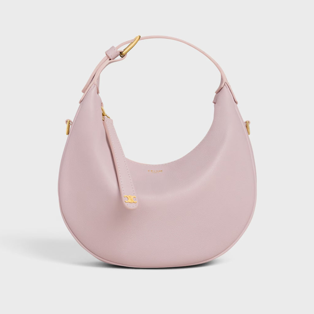 Celine Women's Pink Teen Lulu Handbag Stylish Vintage-inspired Half-moon Clutch Crossbody Bag Bags 120723ENY.25BD #81821A