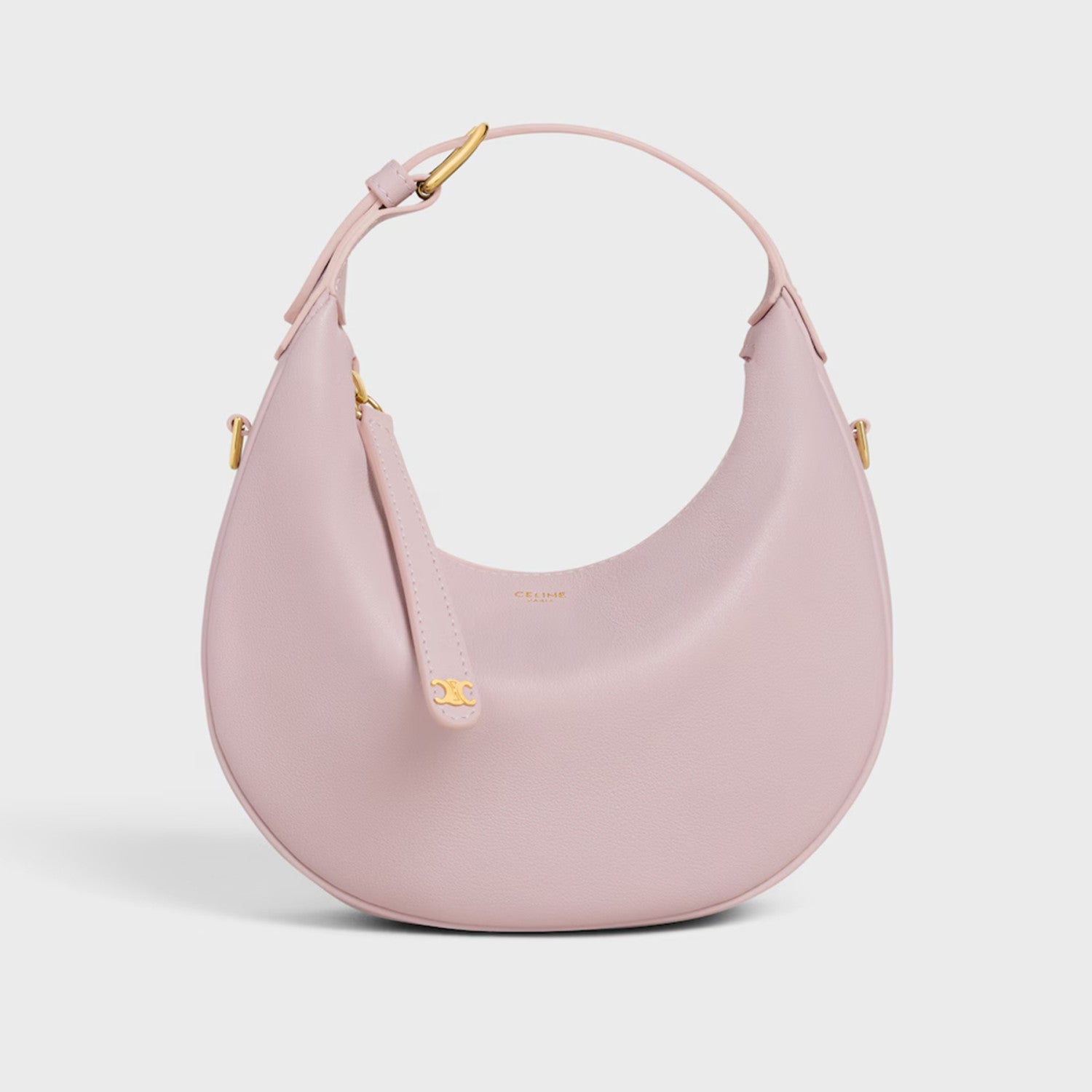 Celine Women's Pink Teen Lulu Handbag Stylish Vintage-inspired Half-moon Clutch Crossbody Bag Bags 120723ENY.25BD #81821A
