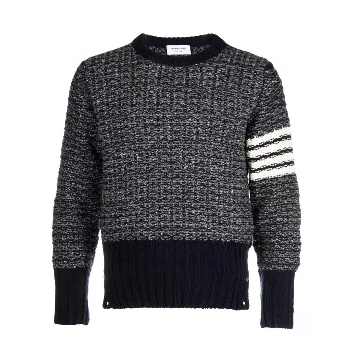 Thom Browne Men's Women's Autumn And Winter Knitted Pullover Solid Color Long Sleeve Wool Sweater Ngvp #9515