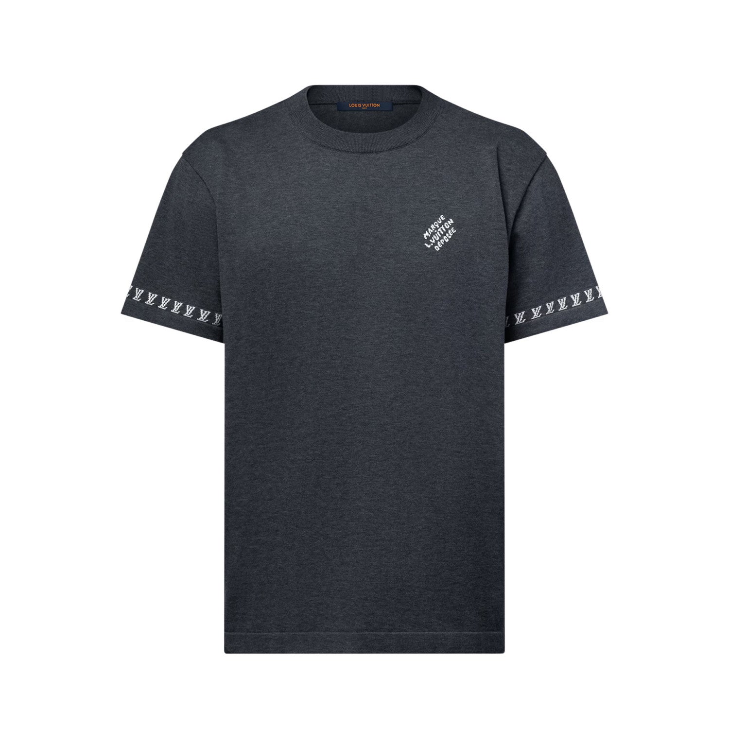 Louis Vuitton Men's Summer Jacquard Pattern Cotton Round Neck Short Sleeve T-Shirt #77654