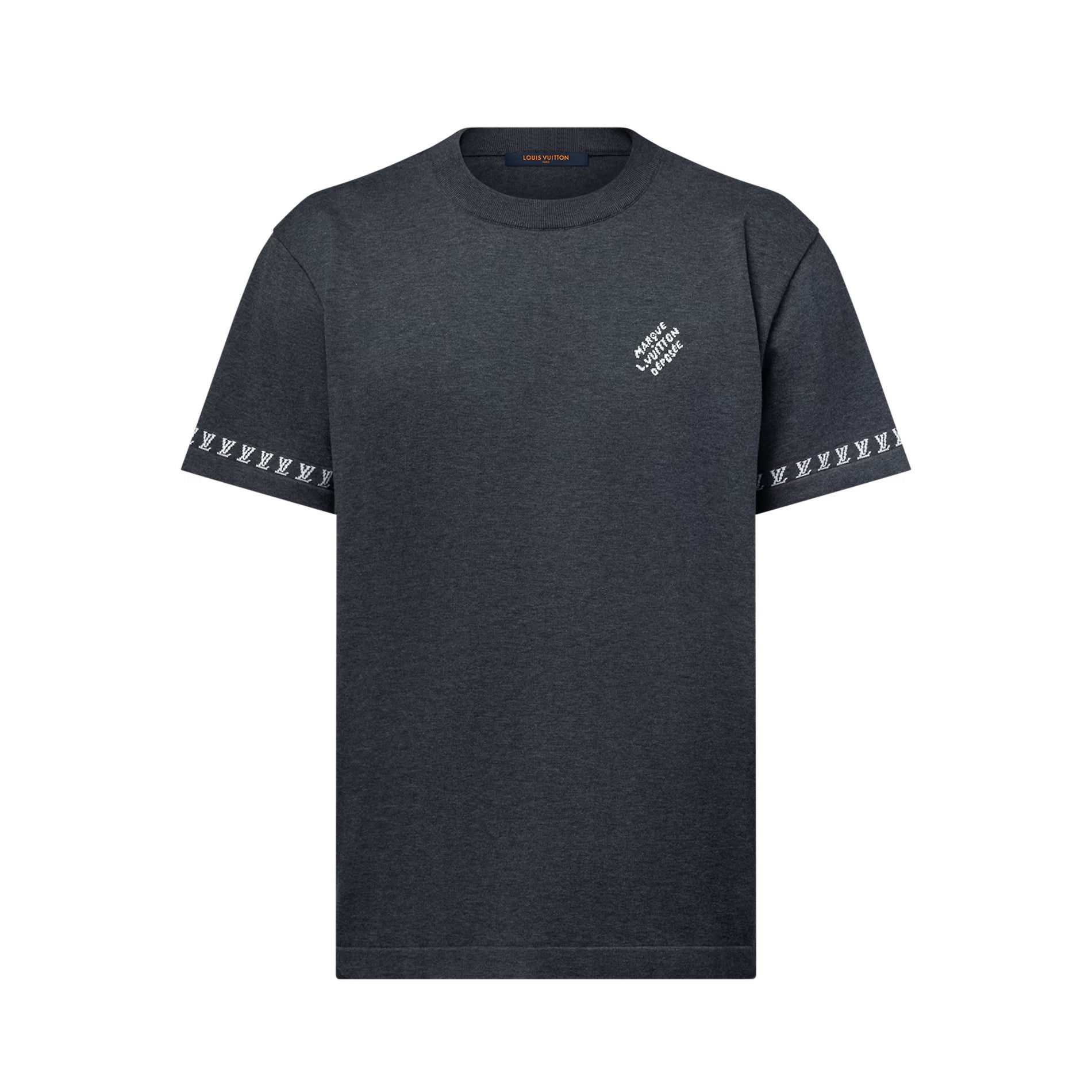 Louis Vuitton Men's Summer Jacquard Pattern Cotton Round Neck Short Sleeve T-Shirt #77654
