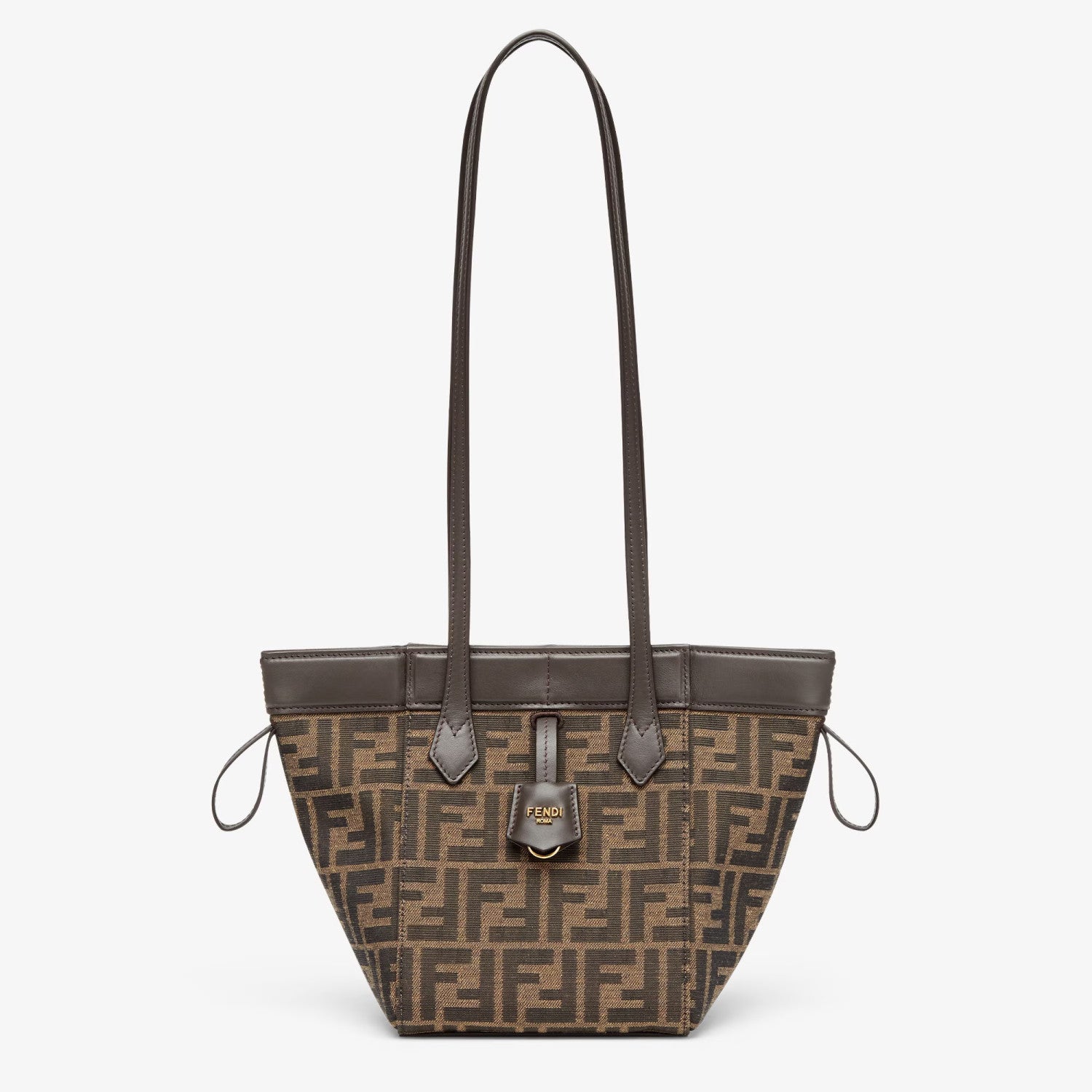 Fendi Origami Medium Handbag Brown FF Jacquard Fabric Handbag Women's Luxury Trend Clutch Temperament Fashion Bag Bags 8BS083AFPMF1GL7  #81635