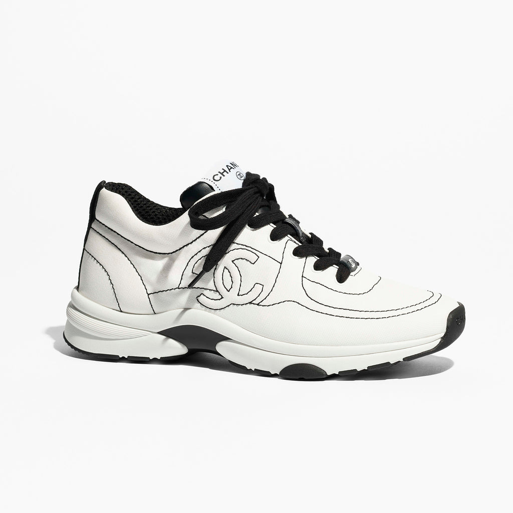 Chanel Women's Embroidered Line Solid Colour Low Top Lace Up Sneakers Shoes #76648