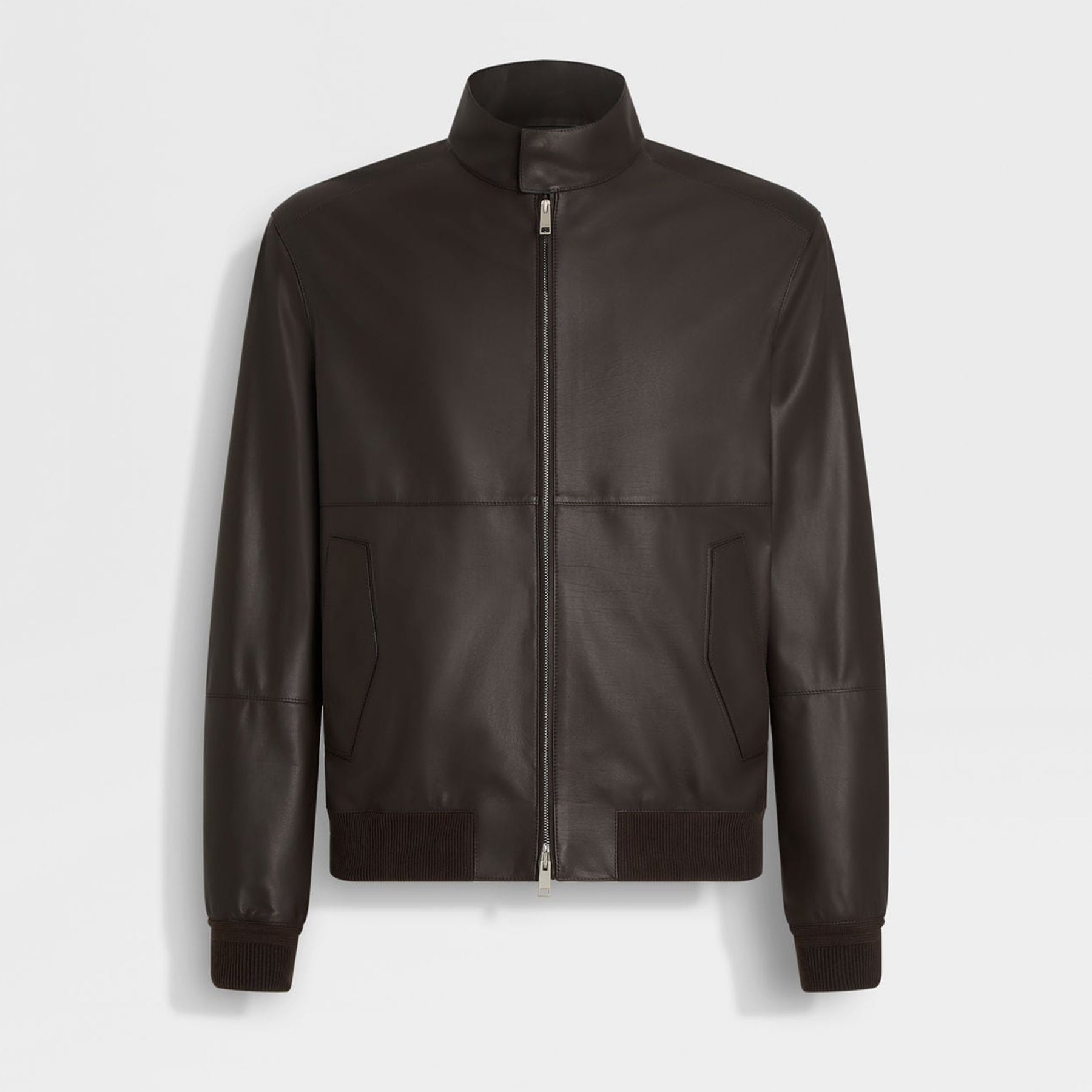 Ermenegildo Zegna Men's Fall And Winter Flight Jacket Leather Jacket Fashion Temperament Zipper Premium Design Jacket Ngvp #2249