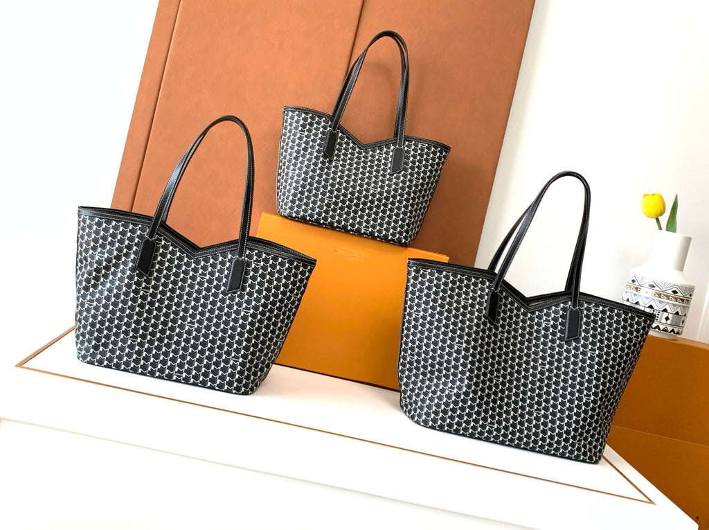Moynat M Canvas Women's Classic Fashion Black And White Patchwork Canvas Tote Bag With Hook And Eye Closure Dual Use Handles And Shoulder Strap Bag Bags #78711