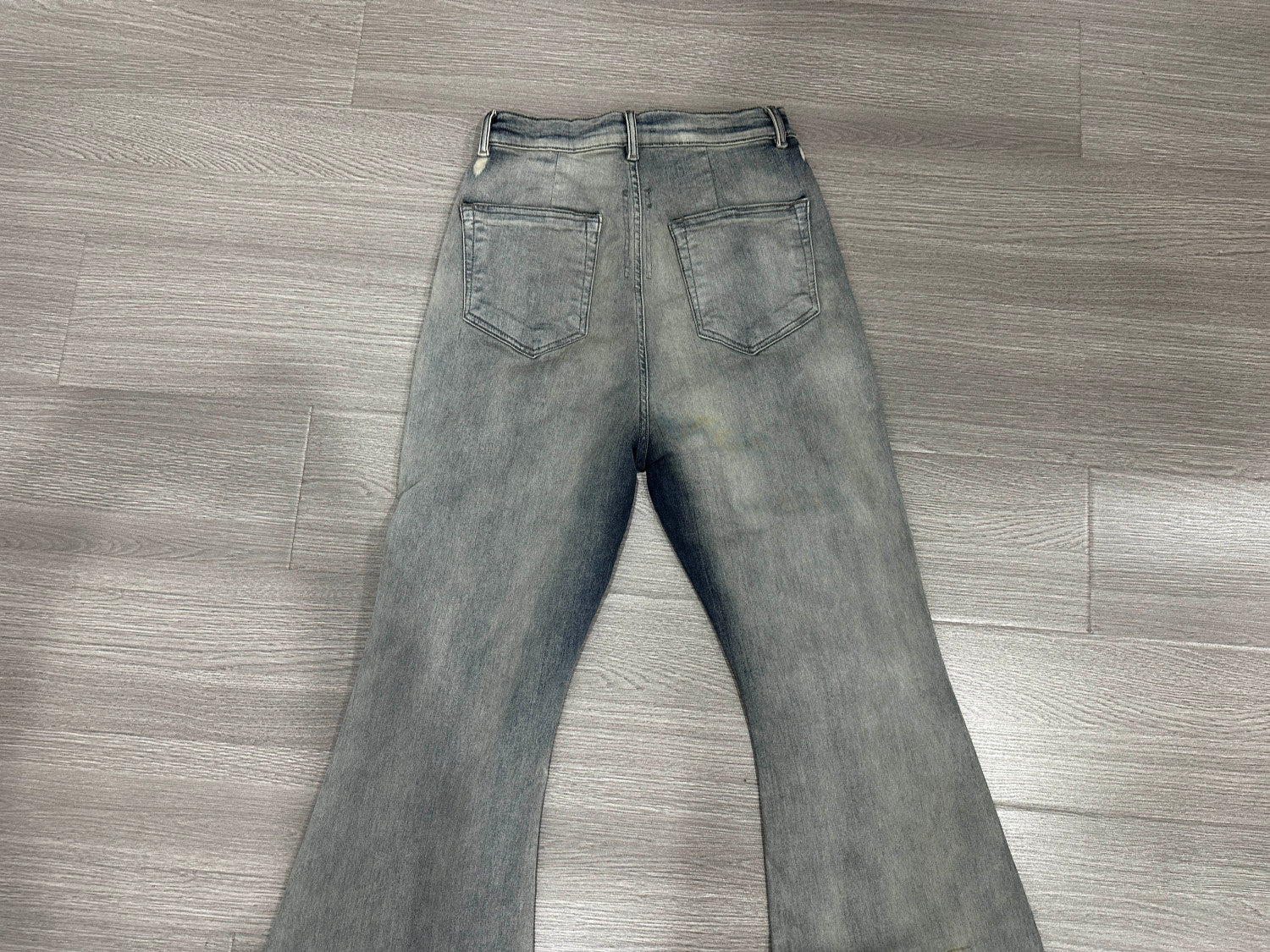 Rick Owens Men's And Women's Spring And Autumn Do Old Sky Blue Washed Jeans Pants #76796