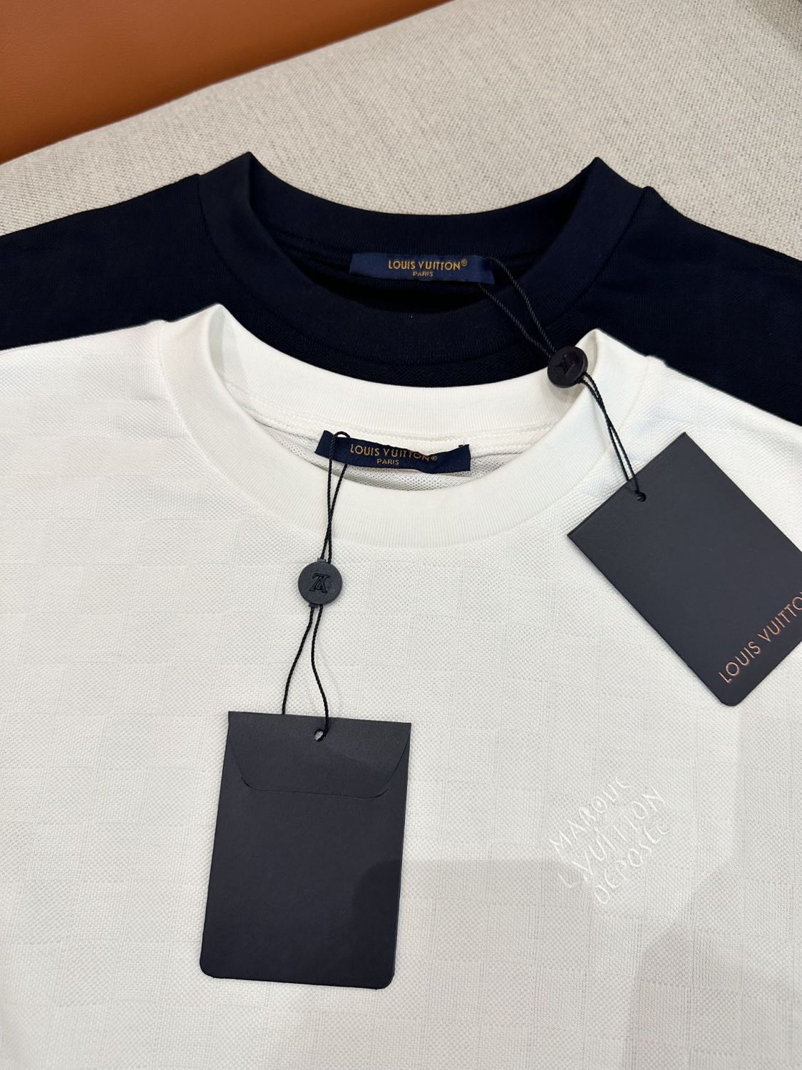 Louis Vuitton Men's Summer Solid Color Embroidered Letter Logo Round Neck Cotton Short Sleeve T-Shirt #99765
