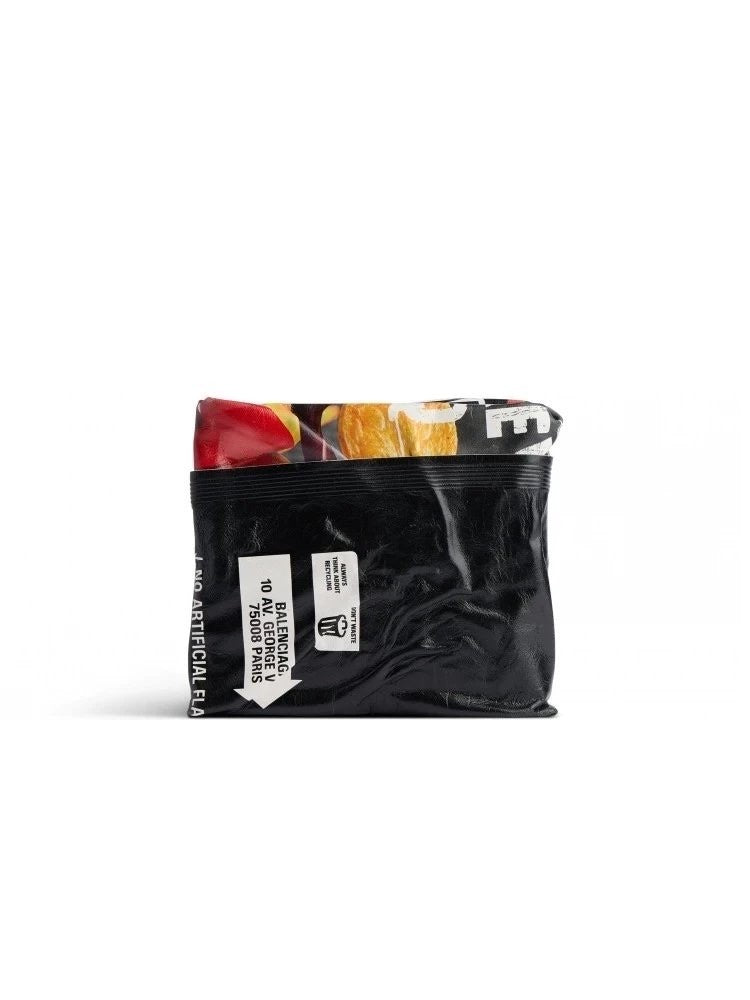 Balenciaga Chips Black Glossy Cowhide Leather Square Foldable Wallet Card Holder Bag Bags #77299